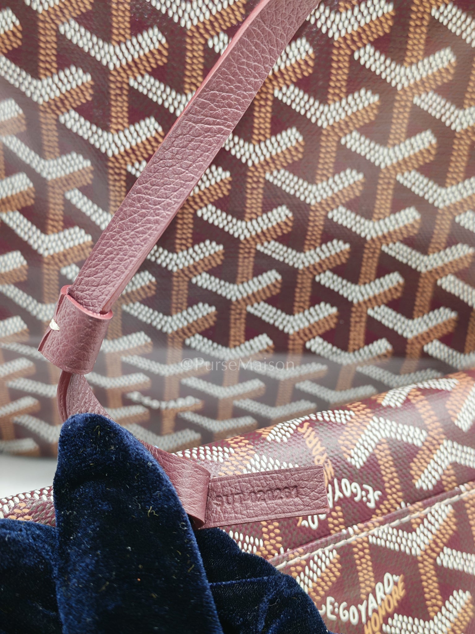 Saint Louis PM in Bordeaux Goyardine Canvas with Croc Universel Clip Charm | Purse Maison Luxury Bags Shop