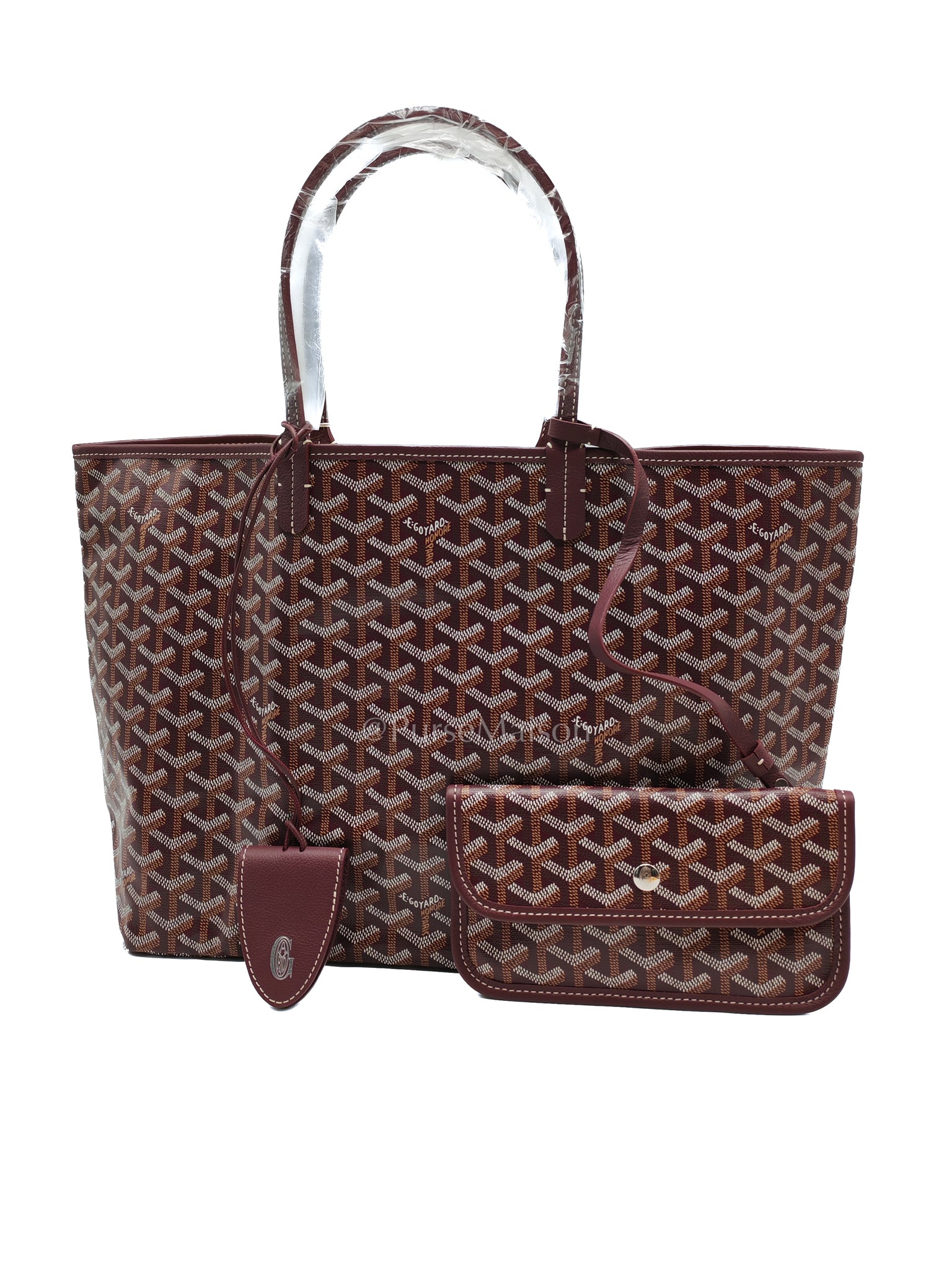 Saint Louis PM in Bordeaux Goyardine Canvas with Croc Universel Clip Charm | Purse Maison Luxury Bags Shop