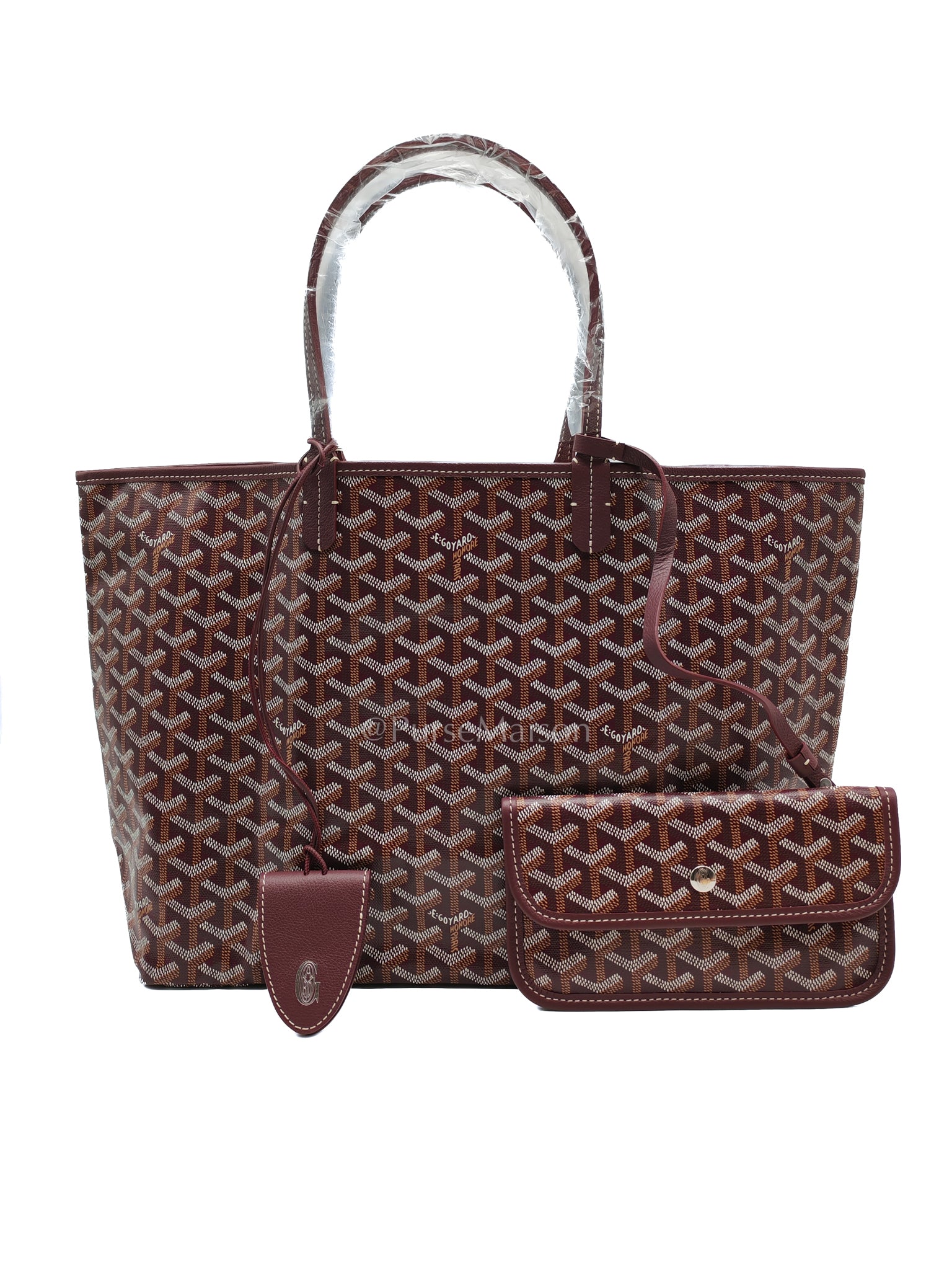 Saint Louis PM in Bordeaux Goyardine Canvas with Croc Universel Clip Charm | Purse Maison Luxury Bags Shop