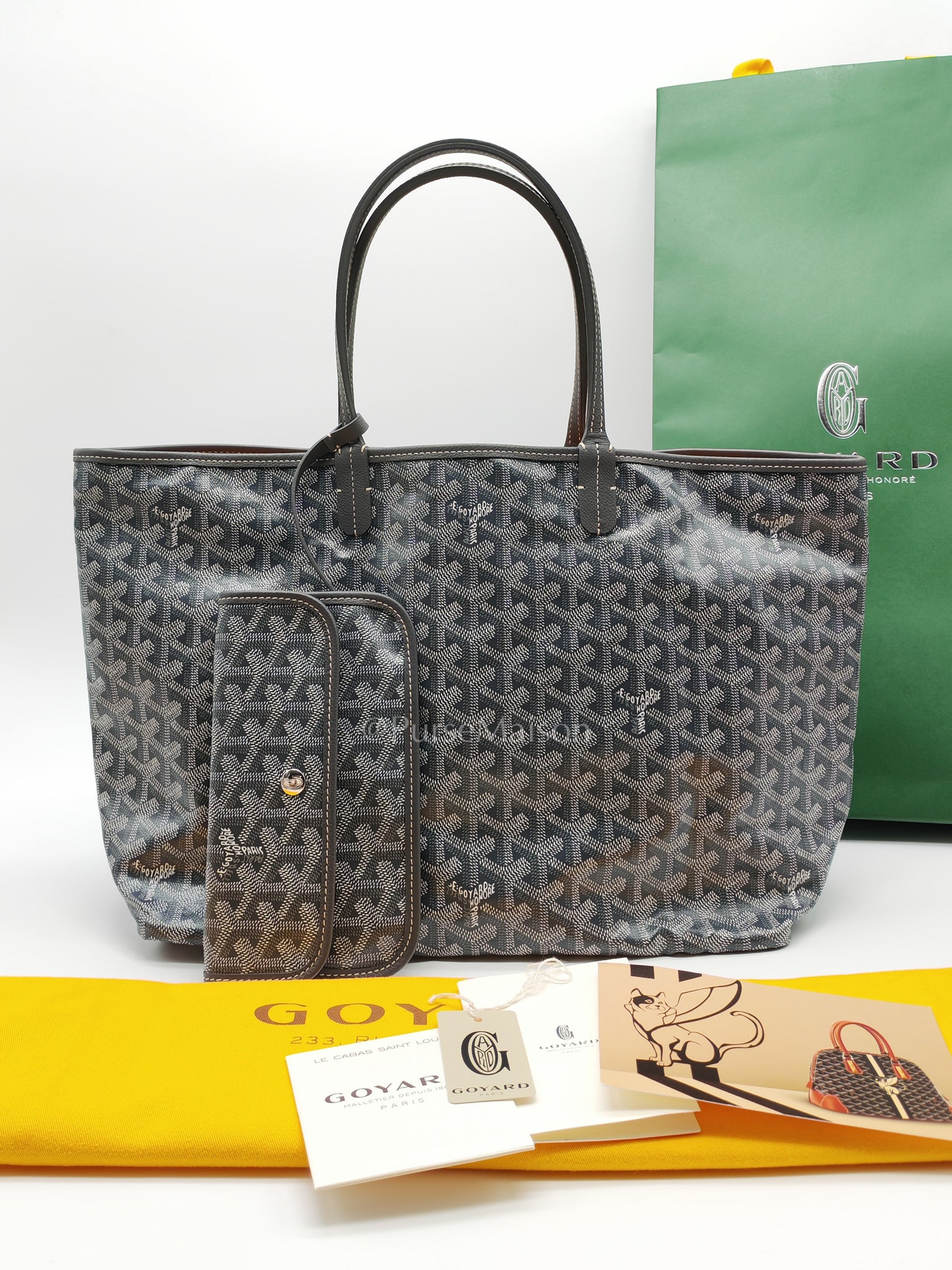 Saint Louis PM in Gray Goyardine Canvas | Purse Maison Luxury Bags Shop