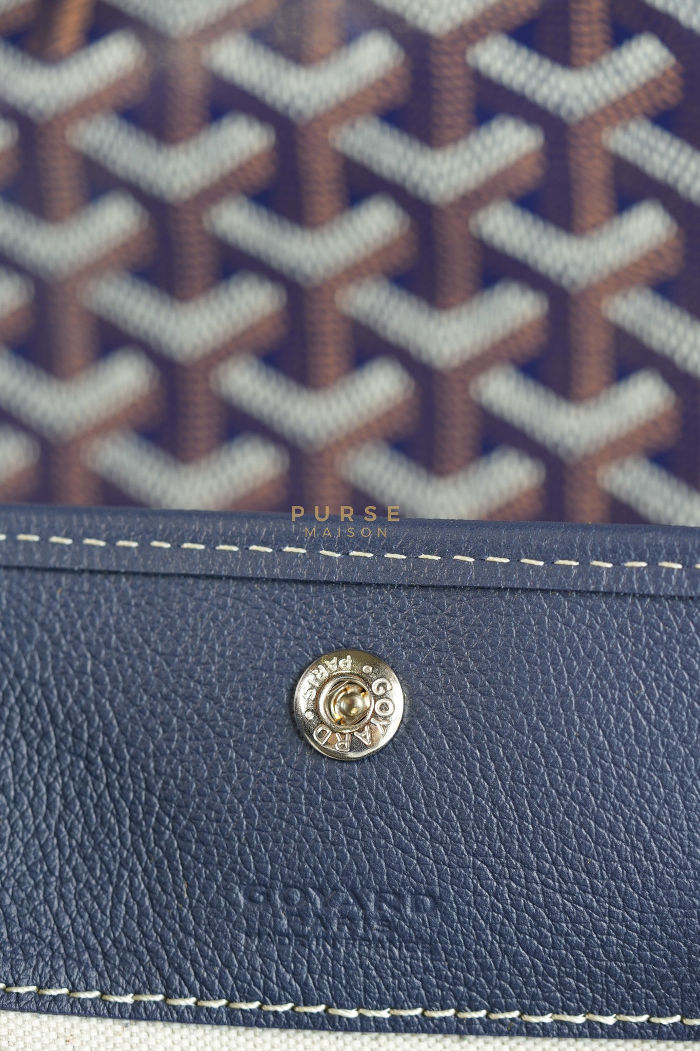 Saint Louis PM in Navy Blue Goyardine Canvas | Purse Maison Luxury Bags Shop