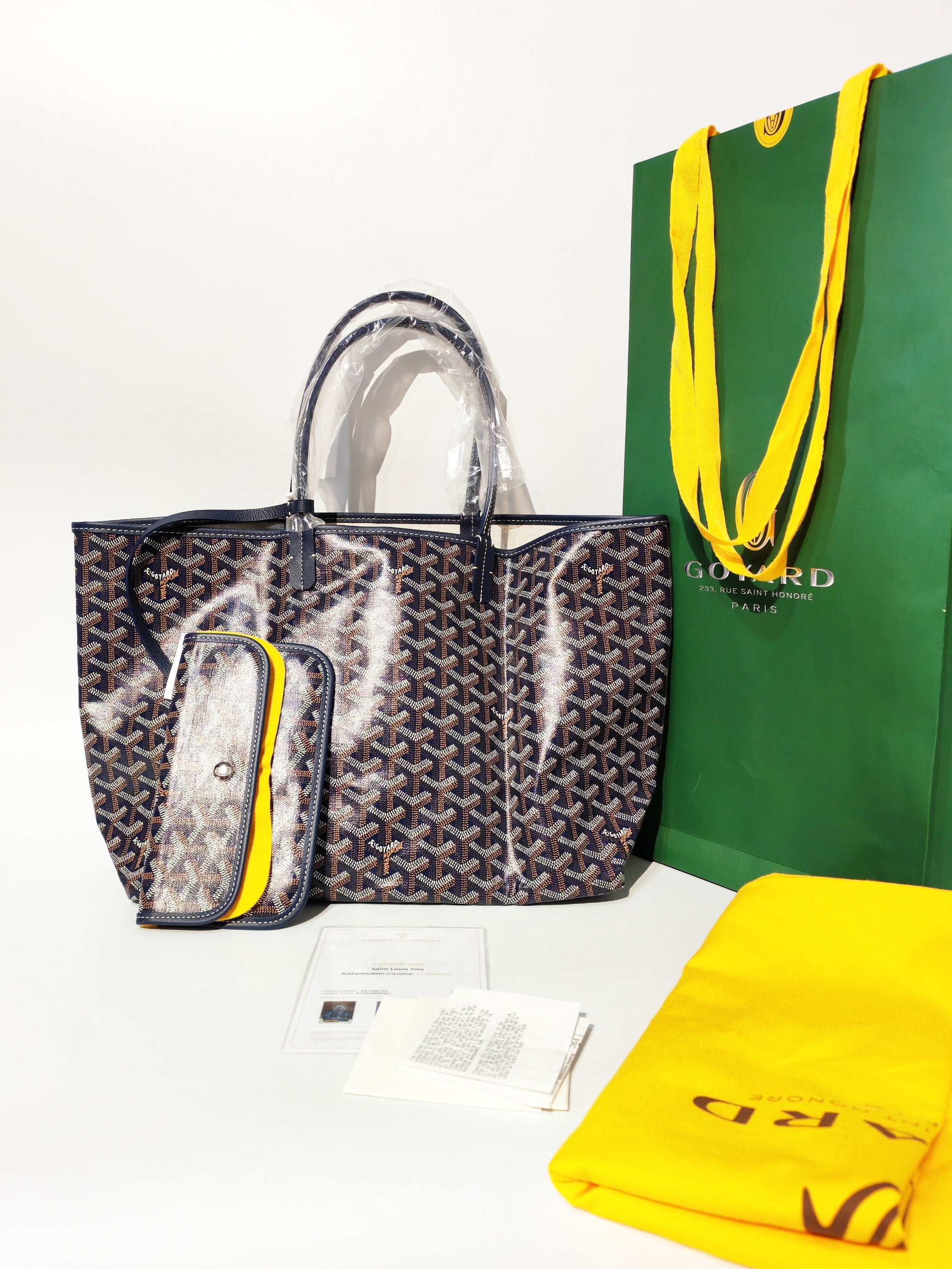 Saint Louis PM in Navy Blue Goyardine Canvas | Purse Maison Luxury Bags Shop