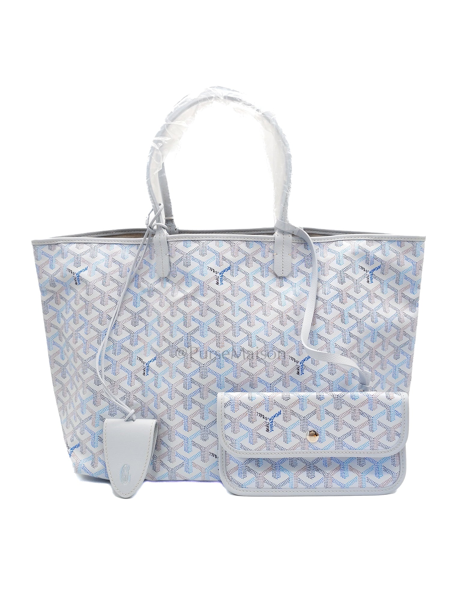 Saint Louis PM in Polar Blue with Croc Universel Clip Charm in Goyardine Canvas Tote Bag (Limited Edition) | Purse Maison Luxury Bags Shop