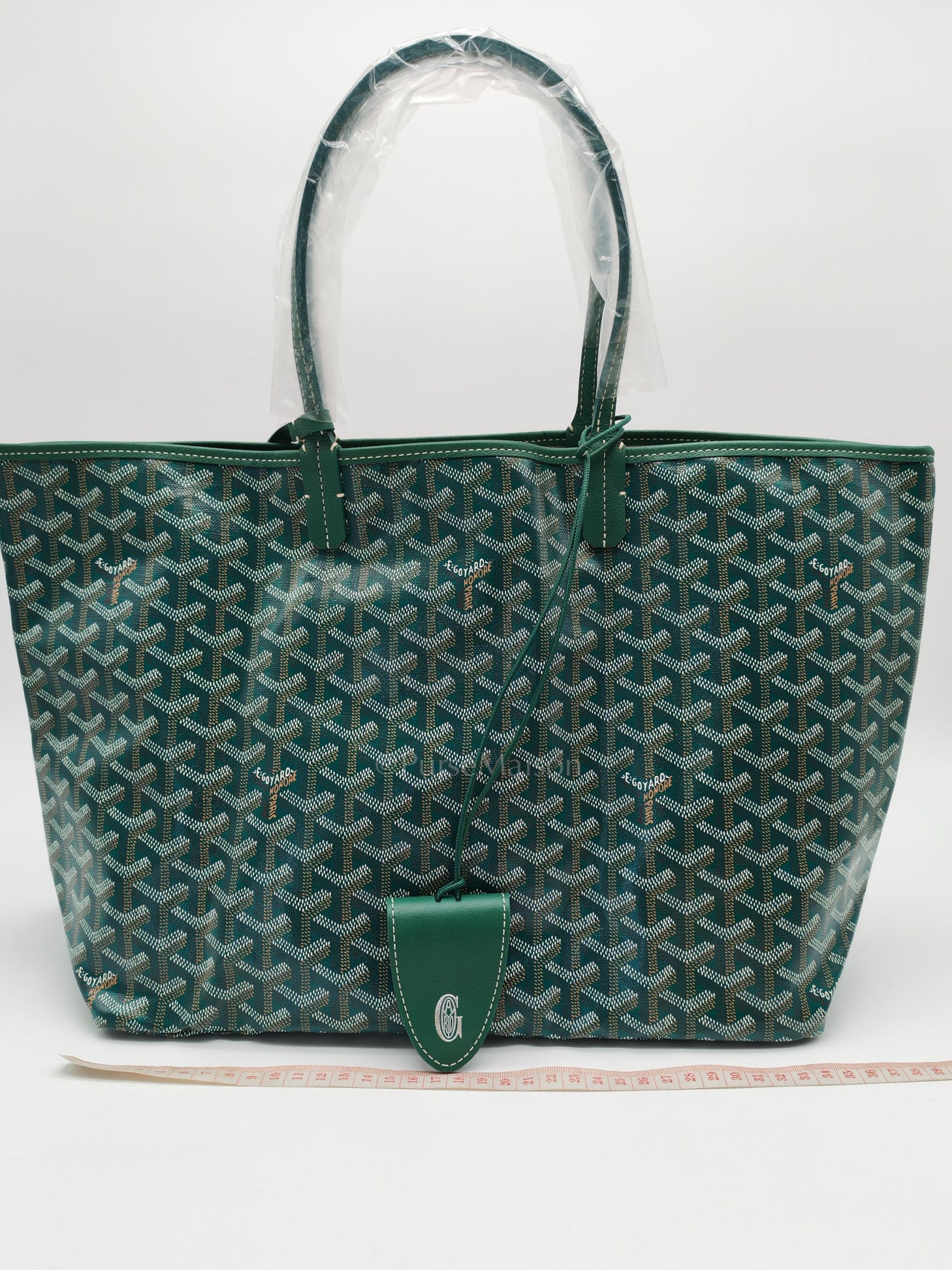 Saint Louis PM in Vert/Green Goyardine Canvas with Croc Universel Clip Charm | Purse Maison Luxury Bags Shop