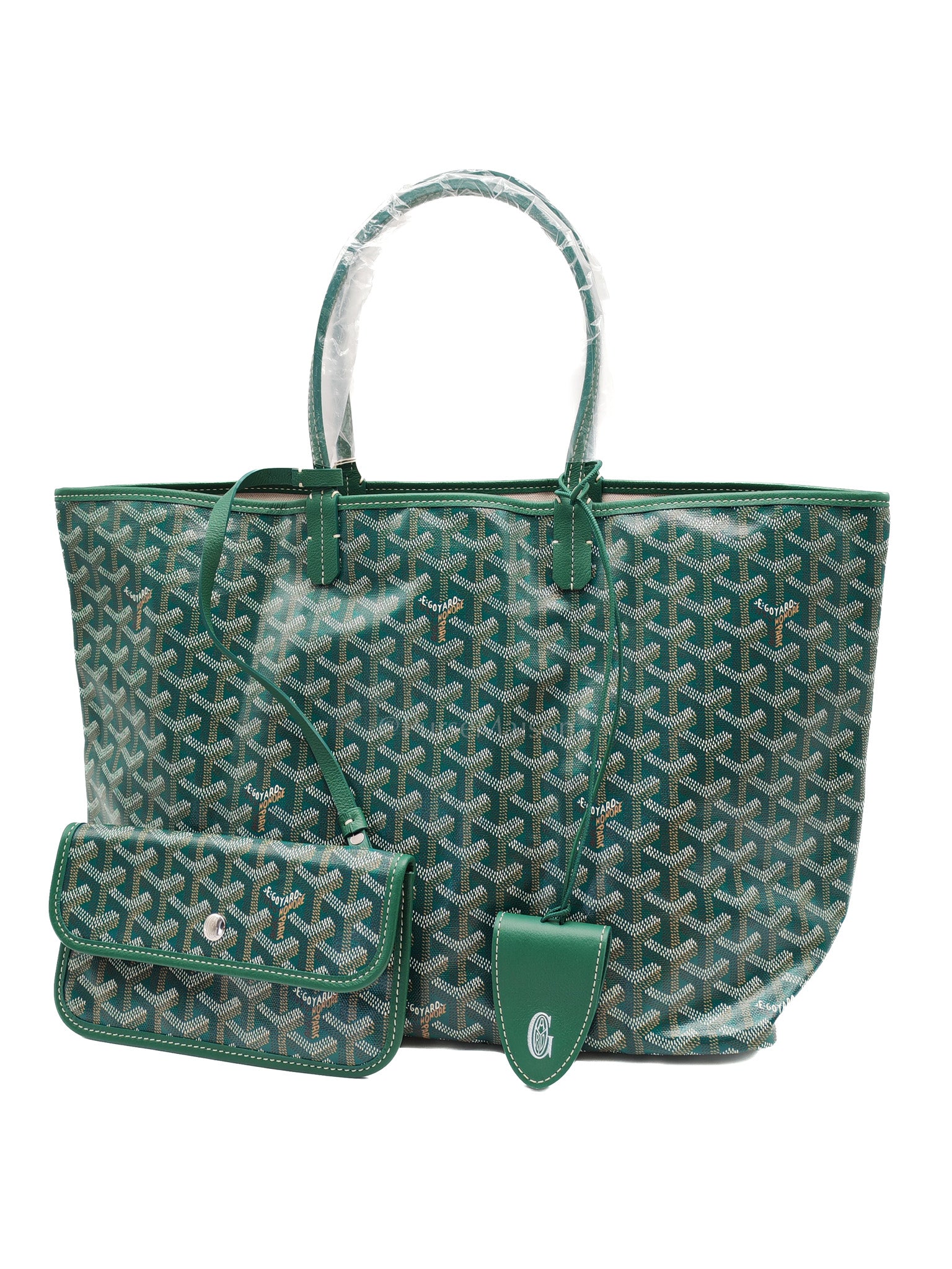 Saint Louis PM in Vert/Green Goyardine Canvas with Croc Universel Clip Charm | Purse Maison Luxury Bags Shop