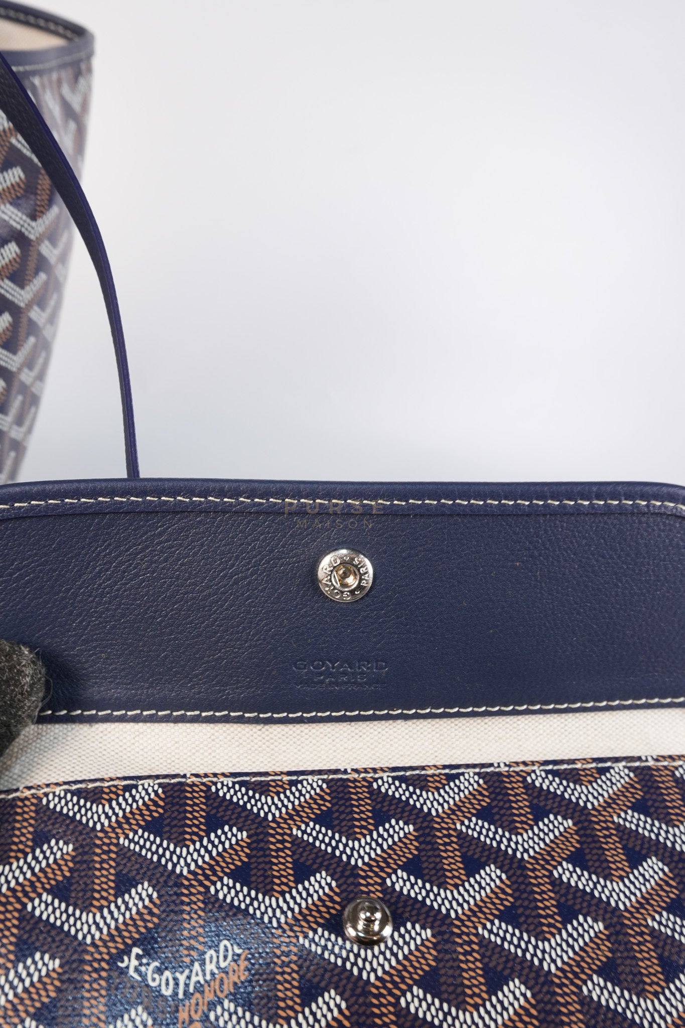 Saint Louis PM Navy Blue in Goyardine Canvas | Purse Maison Luxury Bags Shop