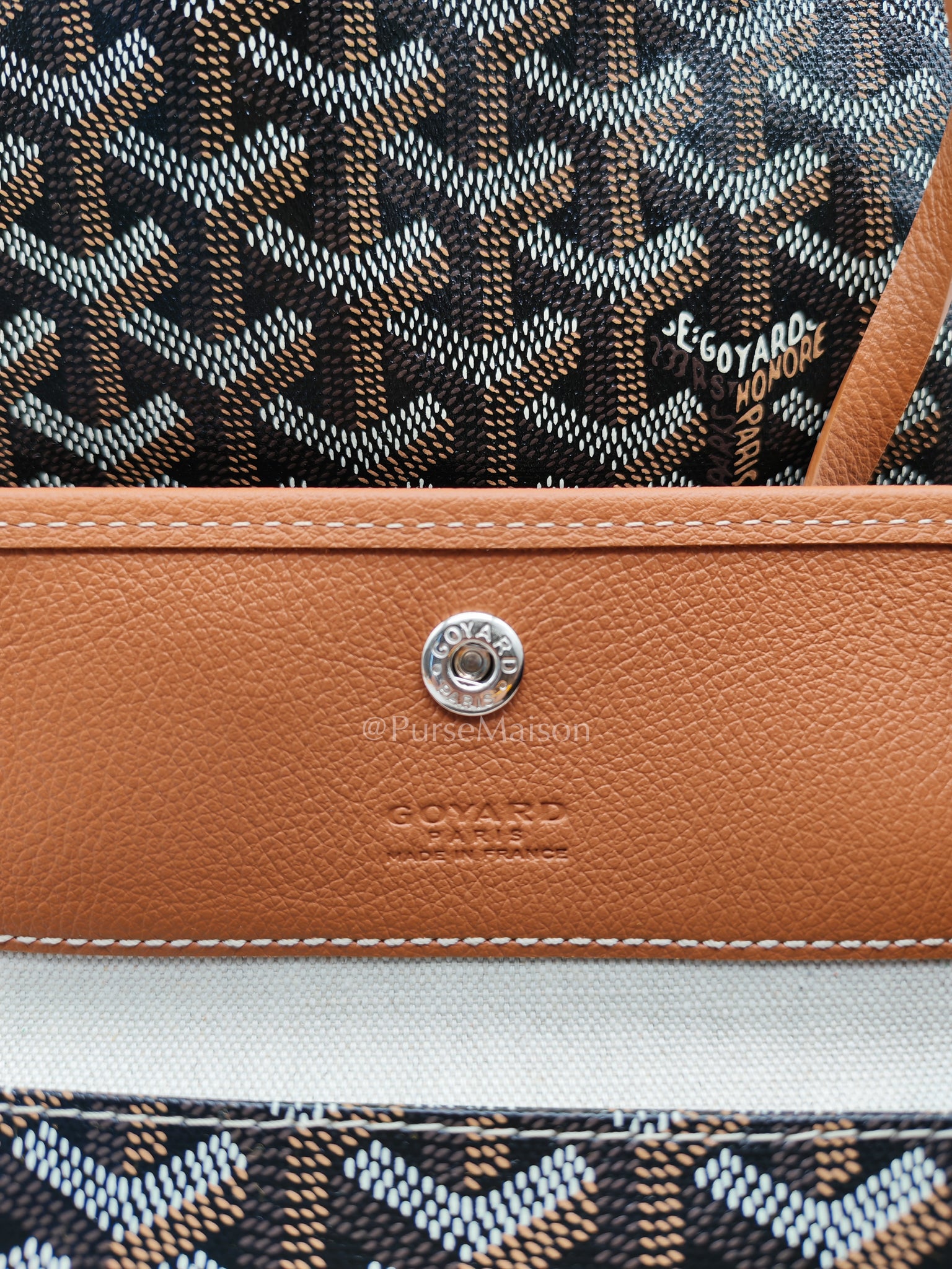 Saint Louis PM Tan with Croc Universel Clip Charm in Goyardine Canvas Tote Bag | Purse Maison Luxury Bags Shop