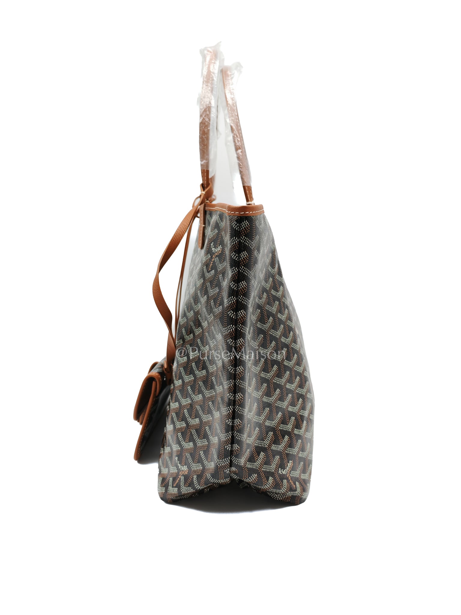 Saint Louis PM Tan with Croc Universel Clip Charm in Goyardine Canvas Tote Bag | Purse Maison Luxury Bags Shop