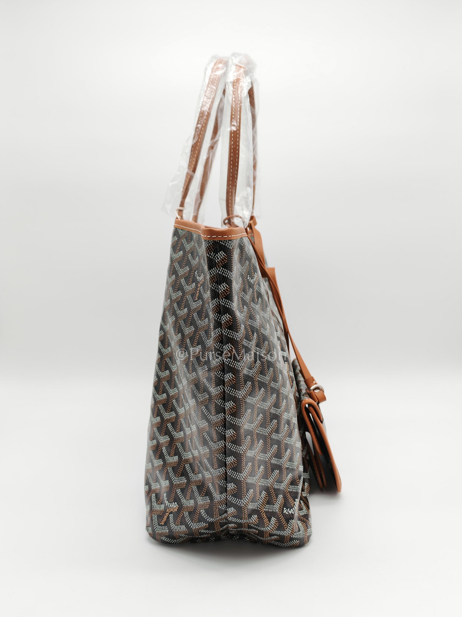 Saint Louis PM Tan with Croc Universel Clip Charm in Goyardine Canvas Tote Bag | Purse Maison Luxury Bags Shop