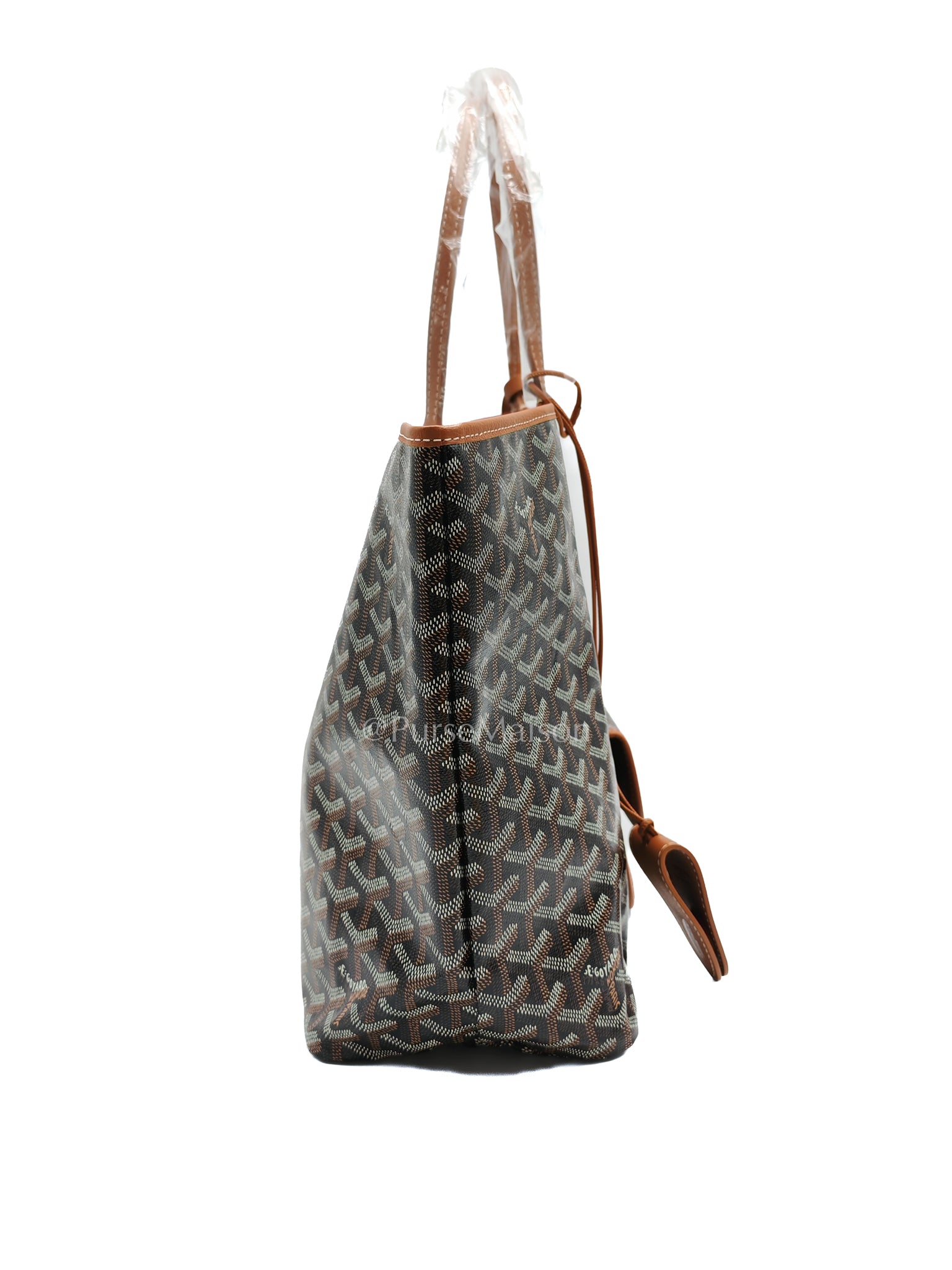 Saint Louis PM Tan with Croc Universel Clip Charm in Goyardine Canvas Tote Bag | Purse Maison Luxury Bags Shop