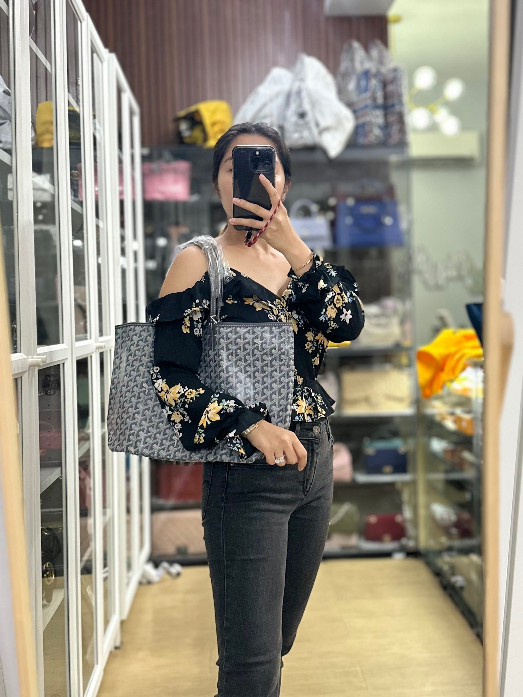 Saint Louis PM Tote Bag (Grey) | Purse Maison Luxury Bags Shop