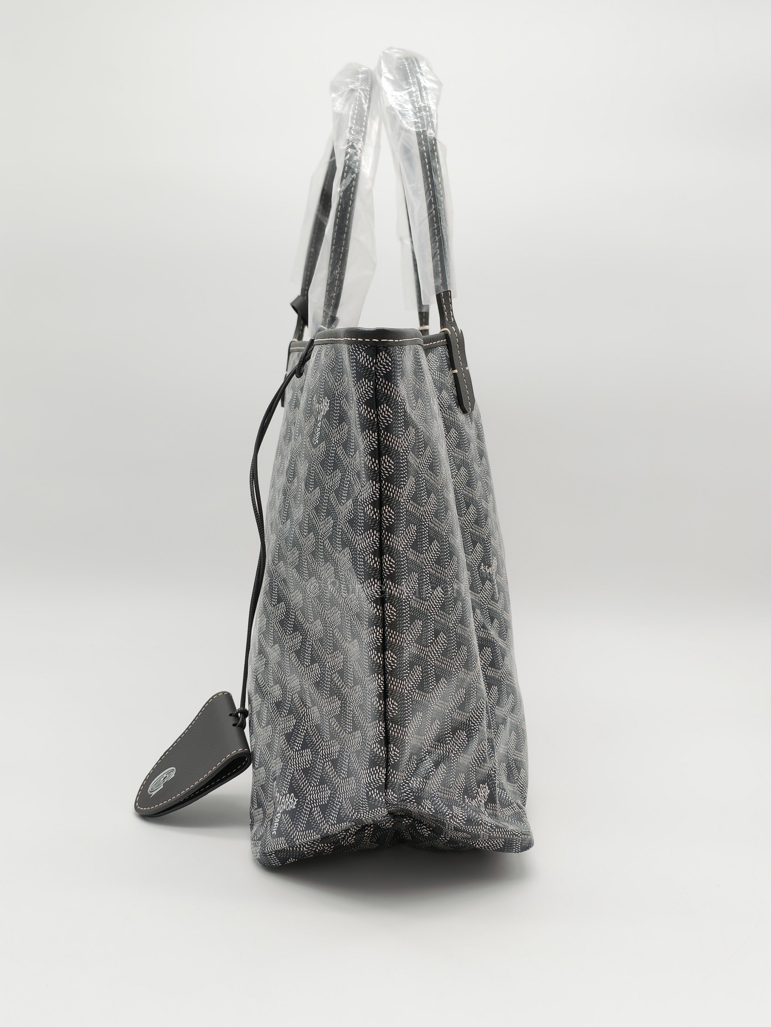 Saint Louis PM Tote Bag in Gray/Gris Goyardine Canvas with Croc Universal Clip Charm | Purse Maison Luxury Bags Shop