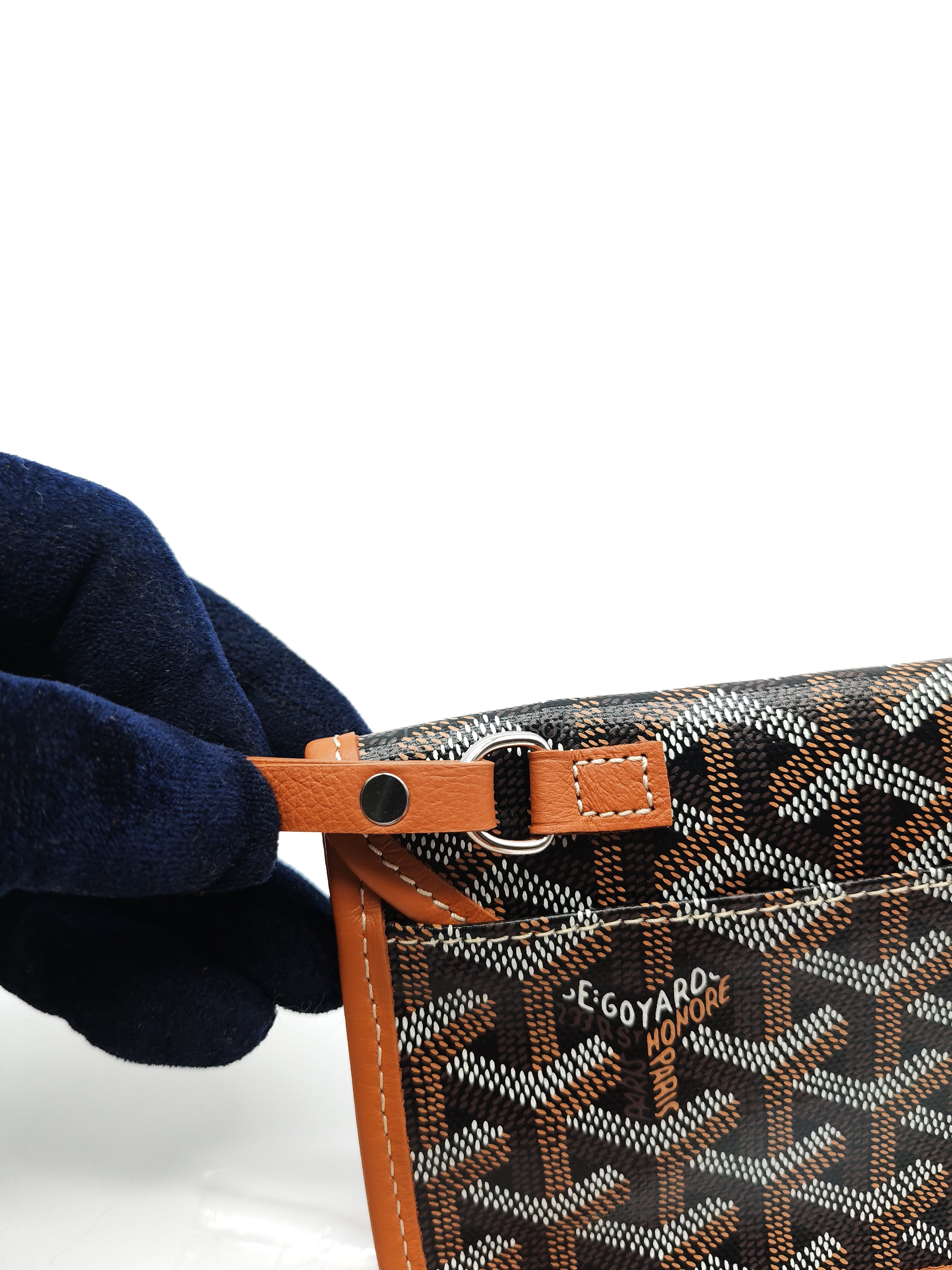 Saint Louis PM Tote Bag in Tan/Black Goyardine Canvas with Croc Unicversal Chip Charm | Purse Maison Luxury Bags Shop