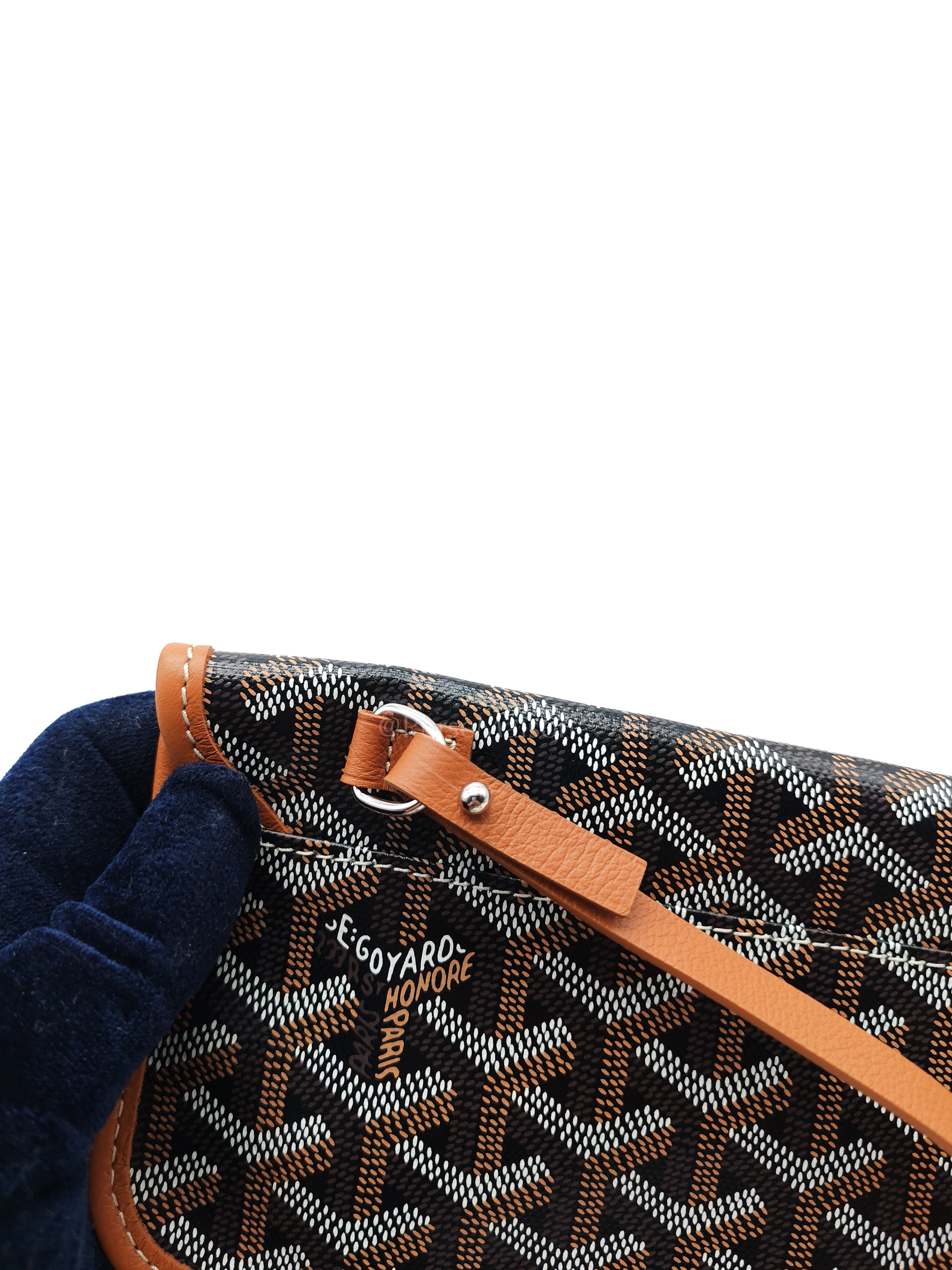 Saint Louis PM Tote Bag in Tan/Black Goyardine Canvas with Croc Unicversal Chip Charm | Purse Maison Luxury Bags Shop