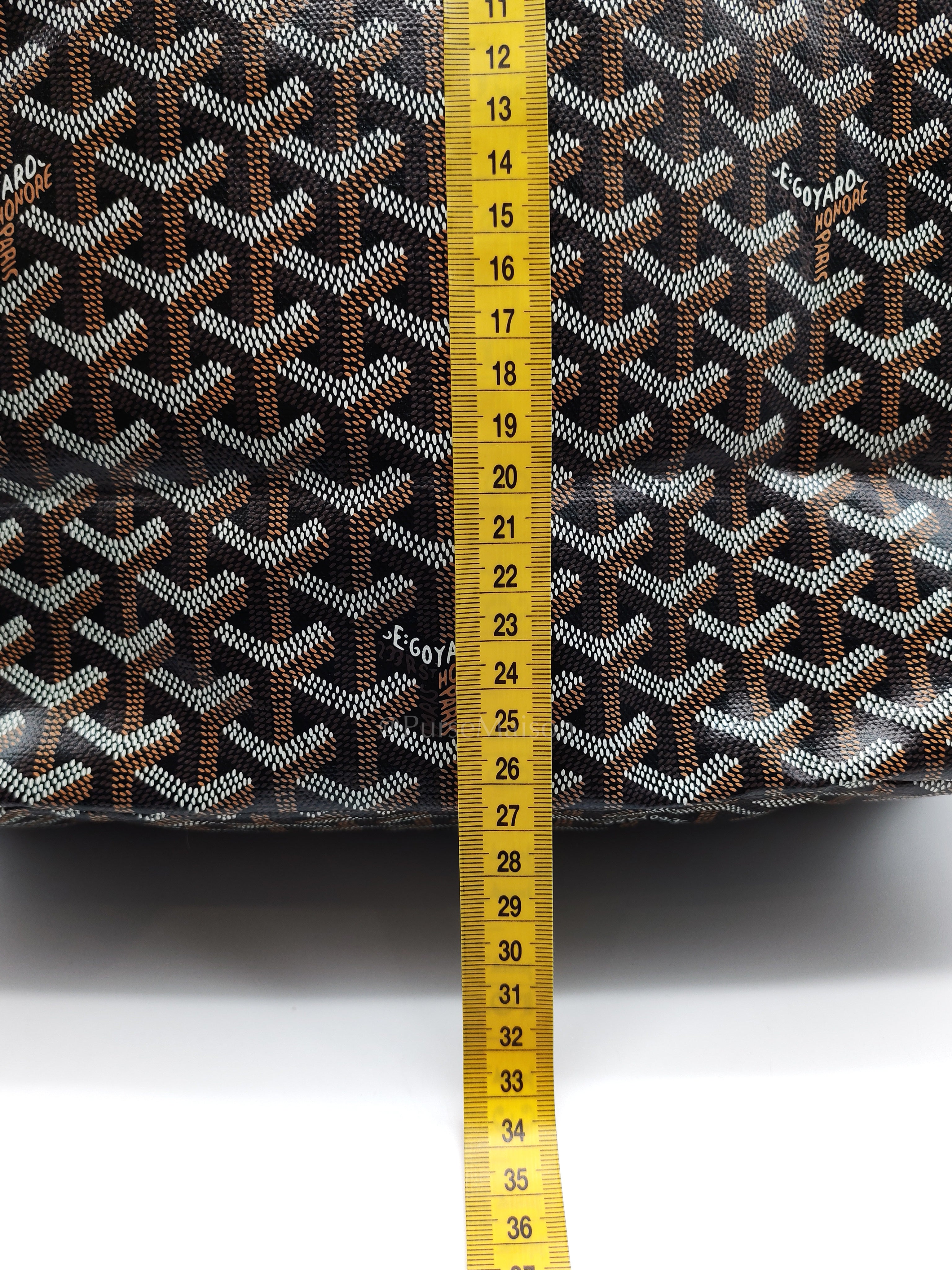 Saint Louis PM Tote Bag in Tan/Black Goyardine Canvas with Croc Unicversal Chip Charm | Purse Maison Luxury Bags Shop