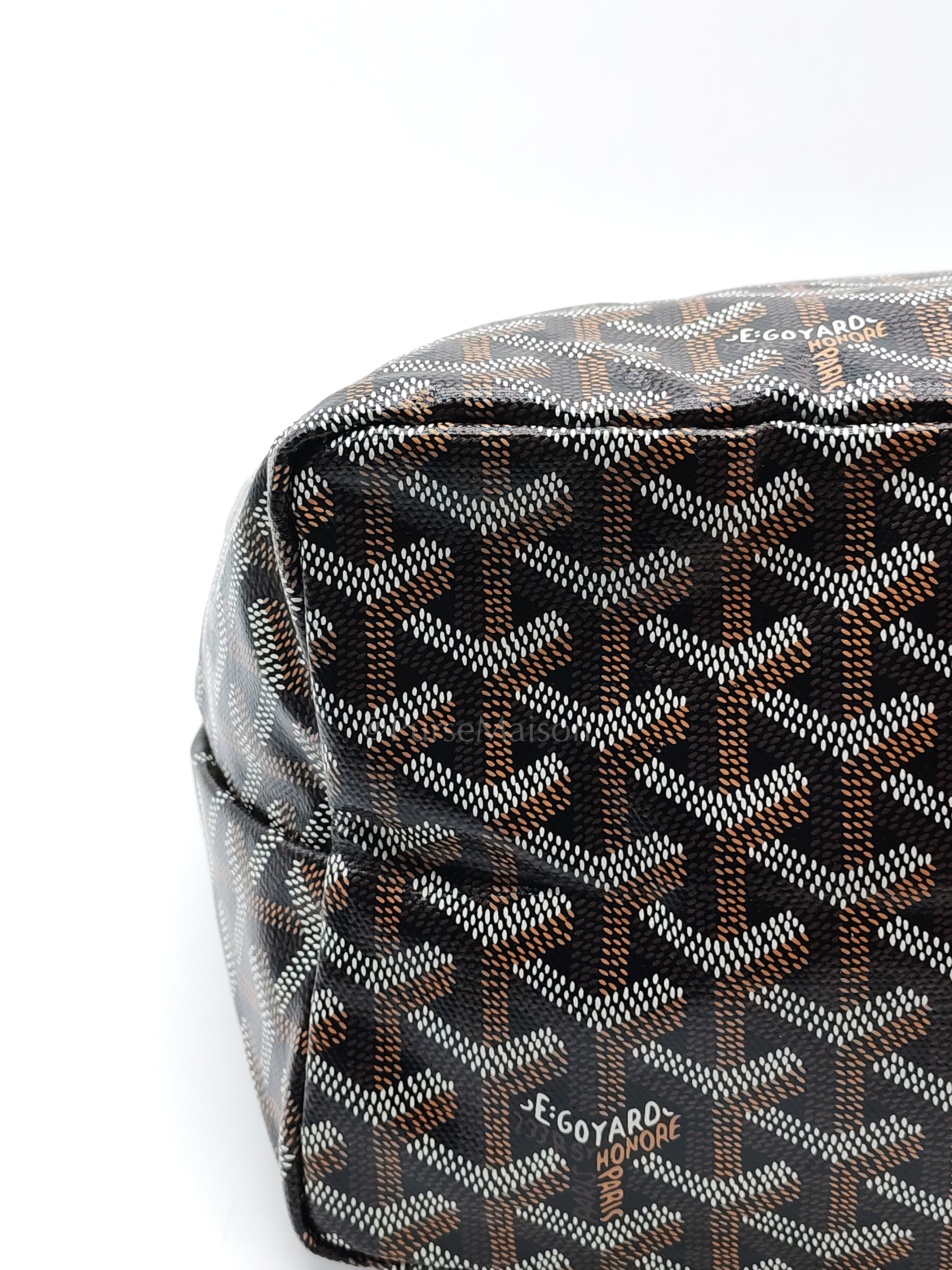 Saint Louis PM Tote Bag in Tan/Black Goyardine Canvas with Croc Universal Clip Charm | Purse Maison Luxury Bags Shop