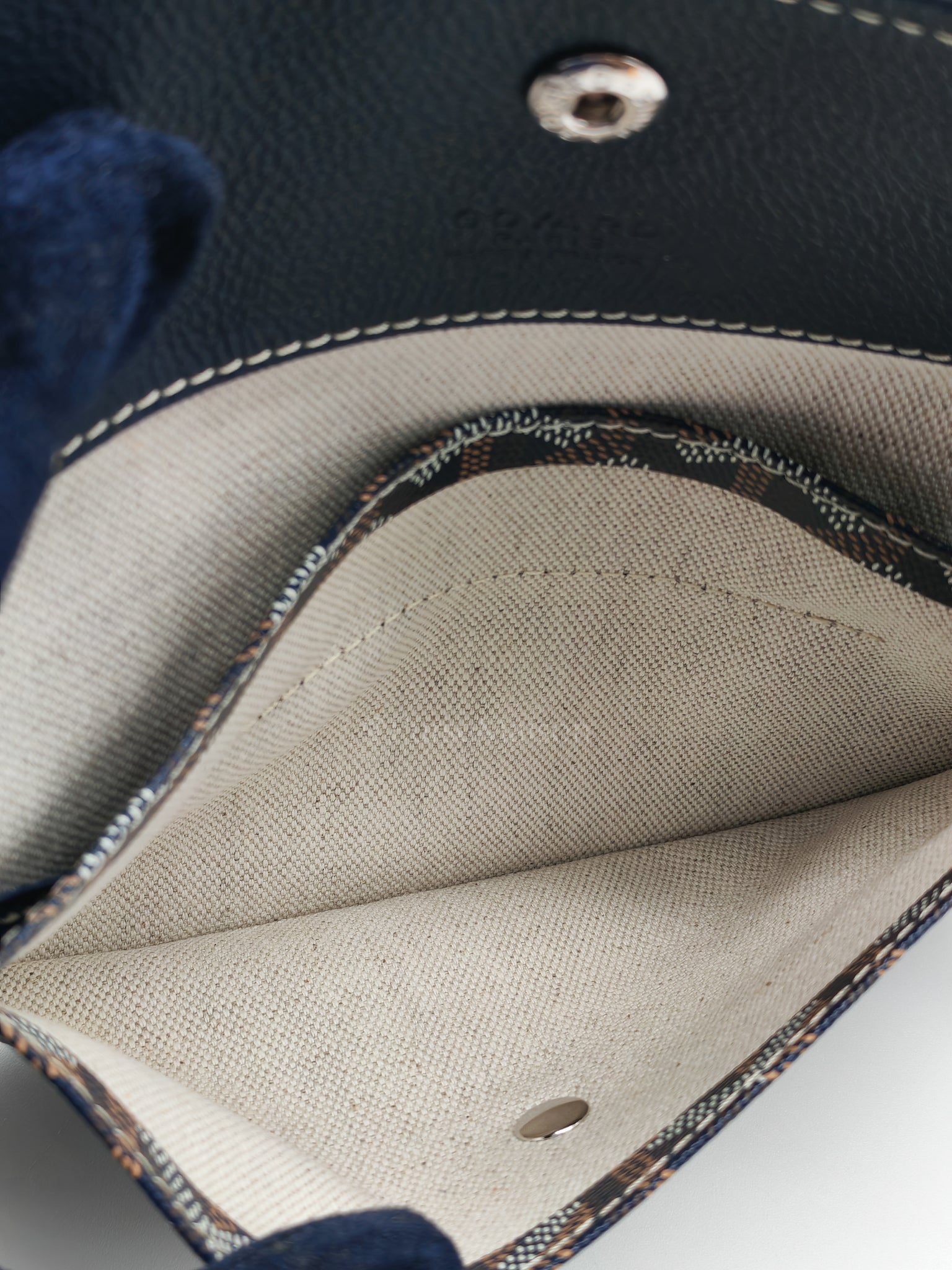 Saint Louis PM with Croc Universel Clip Charm in Navy Blue Goyardine Canvas | Purse Maison Luxury Bags Shop