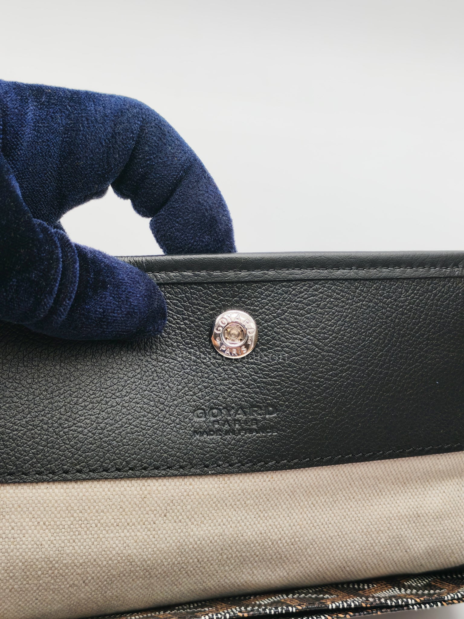 Saint Louis PM with Croc Universel Clip Charm in Noir/Black Goyardine Canvas | Purse Maison Luxury Bags Shop