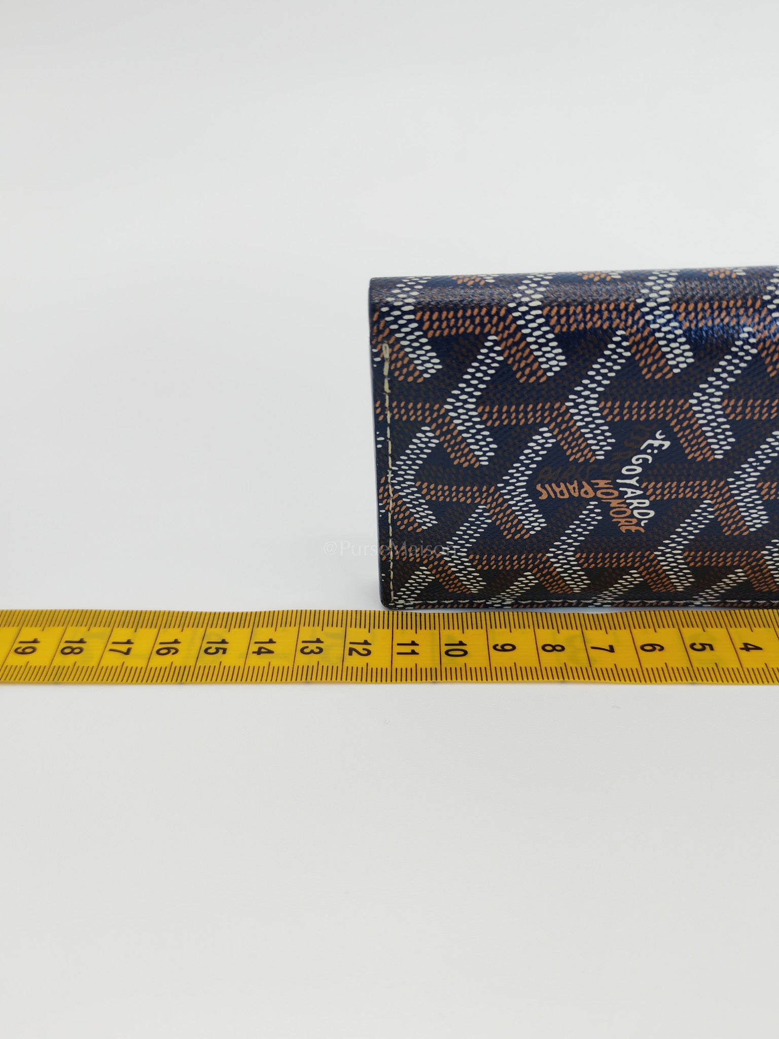 Saint Pierre Bifold Card Holder in Bleu Marine Goyardine Canvas | Purse Maison Luxury Bags Shop