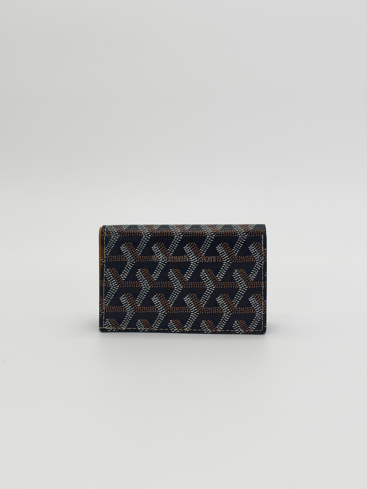 Saint Pierre Bifold Card Holder in Bleu Marine Goyardine Canvas | Purse Maison Luxury Bags Shop