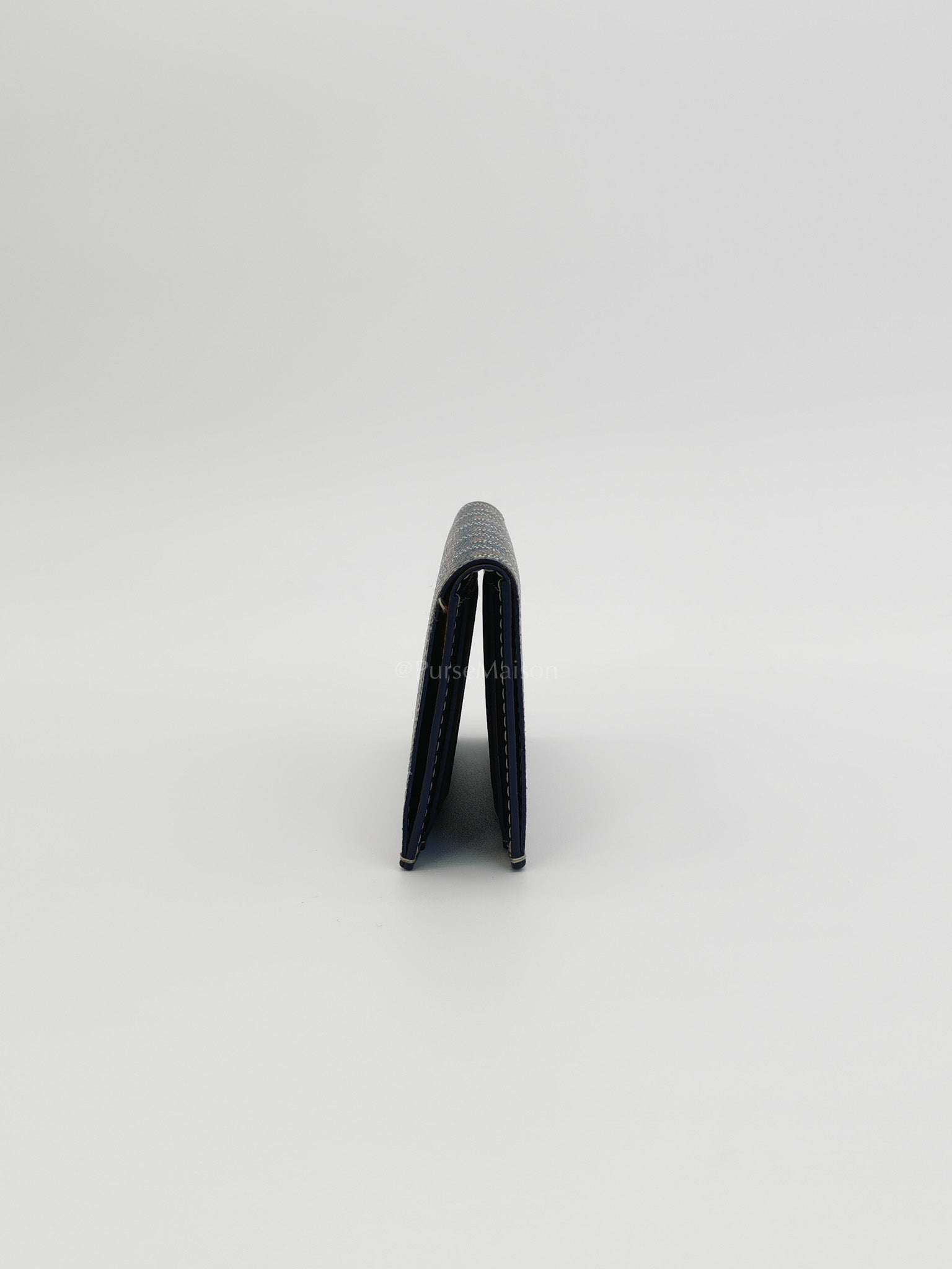 Saint Pierre Bifold Card Holder in Bleu Marine Goyardine Canvas | Purse Maison Luxury Bags Shop