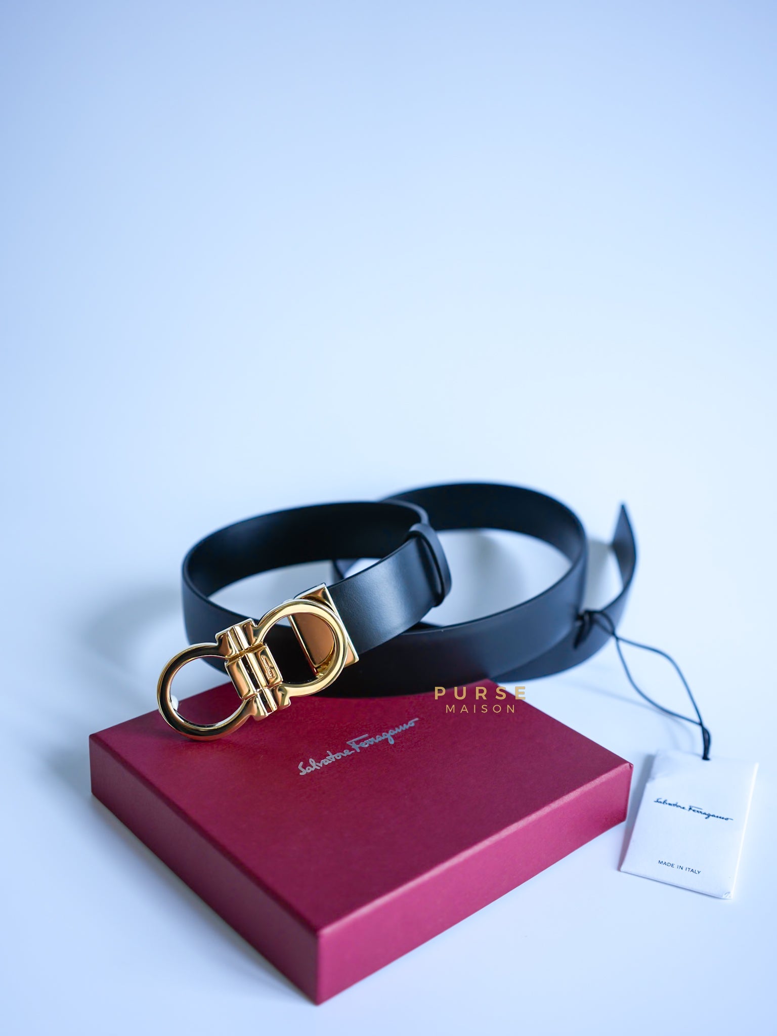 Salvatore Ferragamo Double Gancini Belt Size 95cm | Purse Maison Luxury Bags Shop
