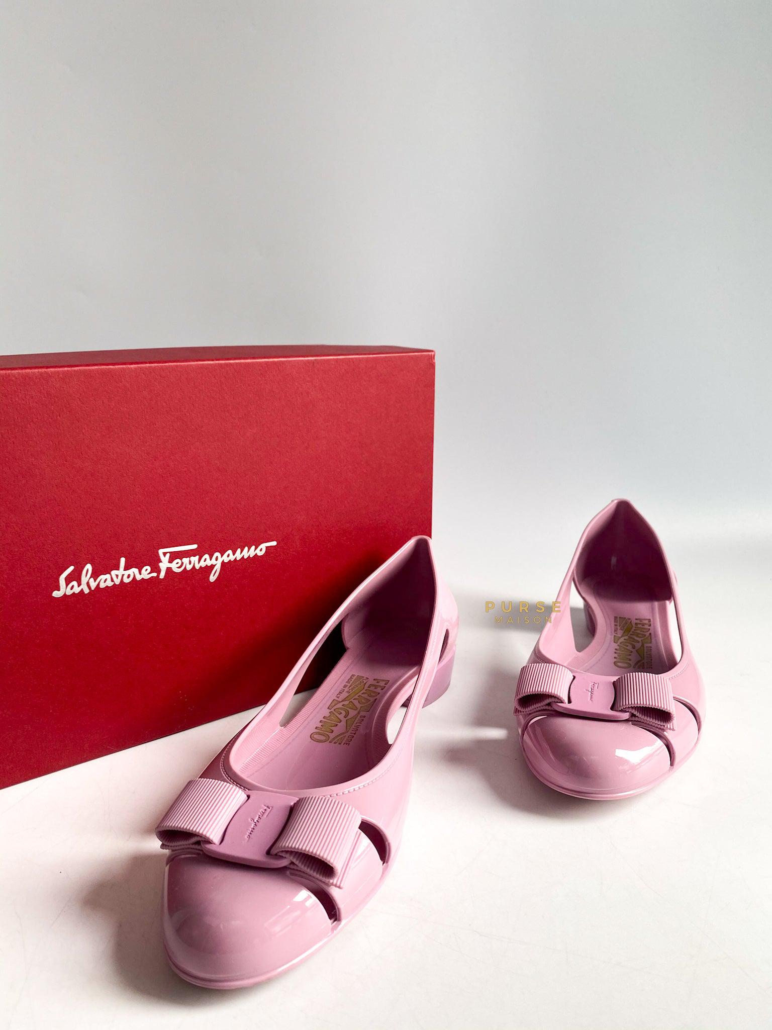 Salvatore Ferragamo Vara Jelly Shoes 3.0cm (Dark pink) Size 7 US (25cm)