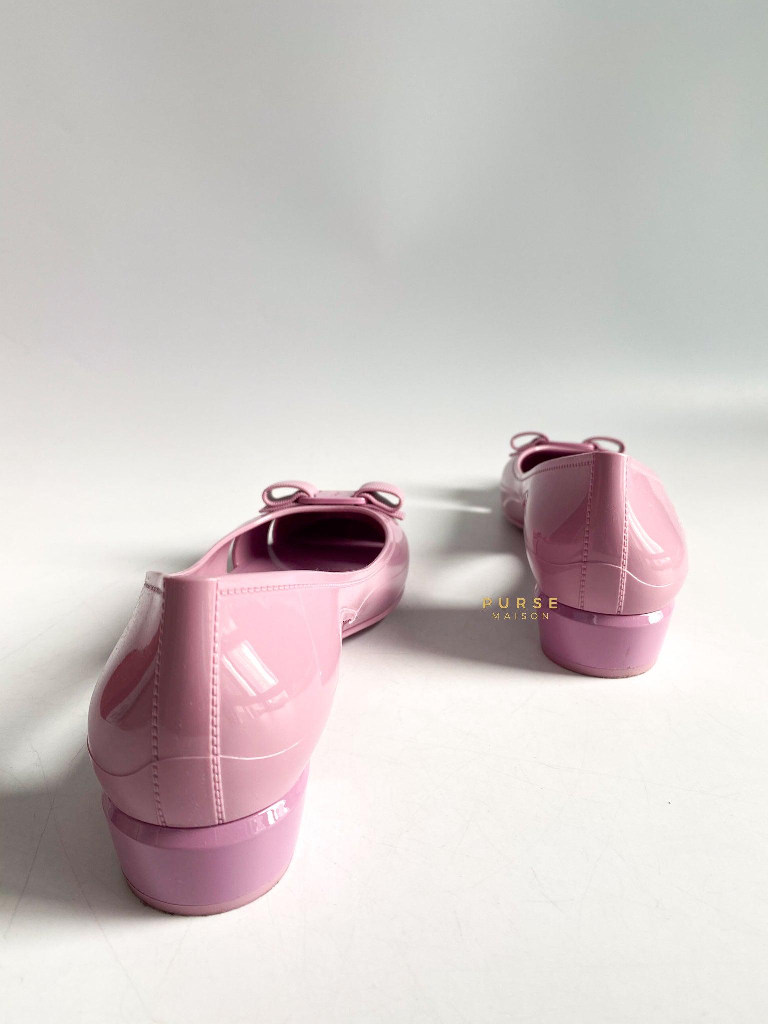 Salvatore Ferragamo Vara Jelly Shoes 3.0cm (Dark pink) Size 7 US (25cm)