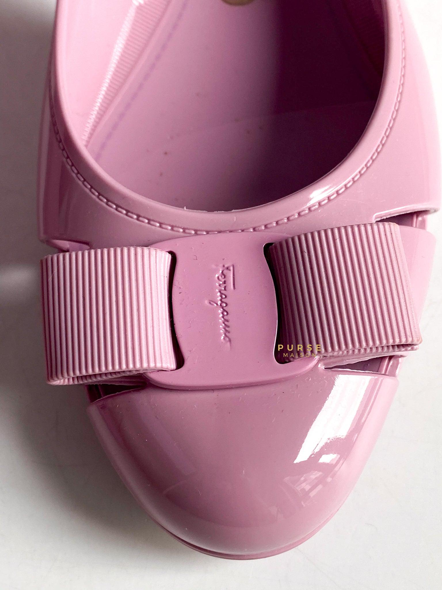 Salvatore Ferragamo Vara Jelly Shoes 3.0cm (Dark pink) Size 7 US (25cm)