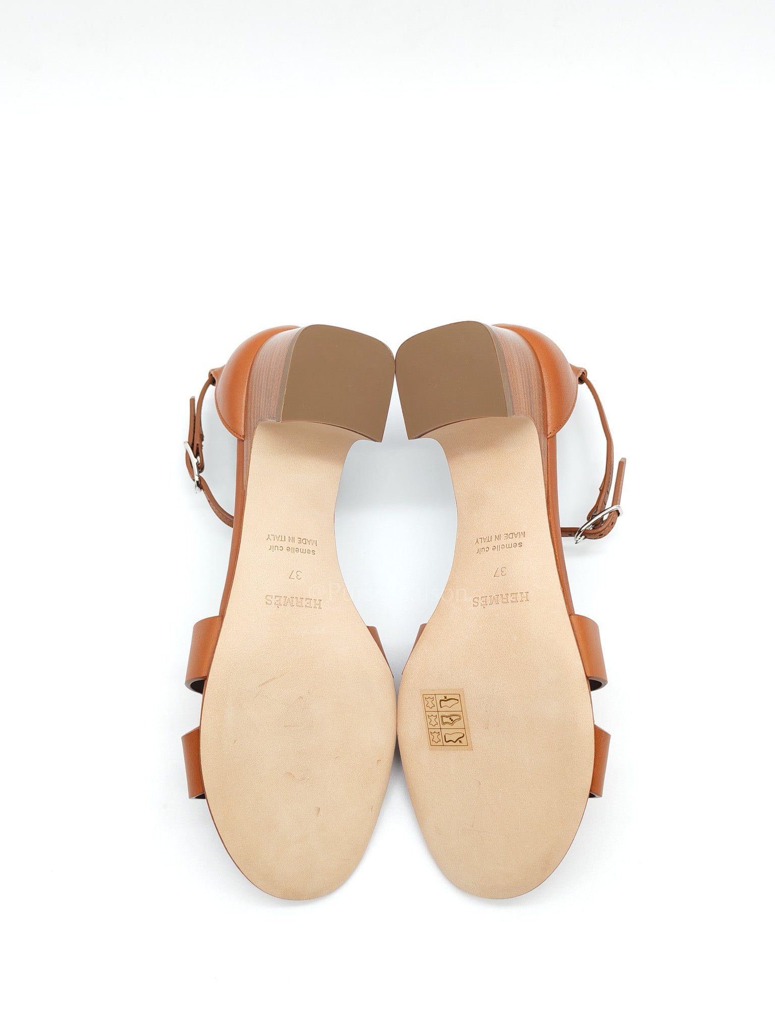 Encens 50 Sandals In Naturel Calfskin Leather EU 37 (23cm)