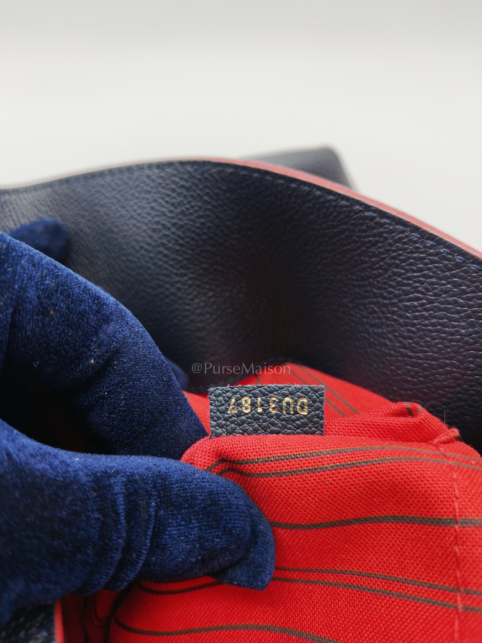 Melie Hobo Bag in Marine Rouge Monogram Empreinte Leather & Gold Hardawre (Datecode: DU3187)