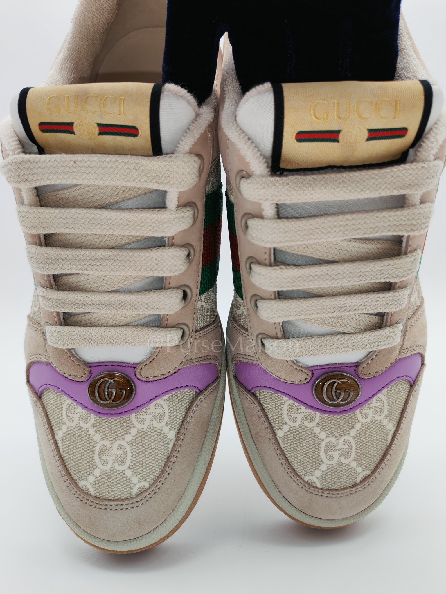 Screener Ace Women's GG Sylvie Web Enamel Logo Supreme Sneakers Size 36 EU (24cm) | Purse Maison Luxury Bags Shop