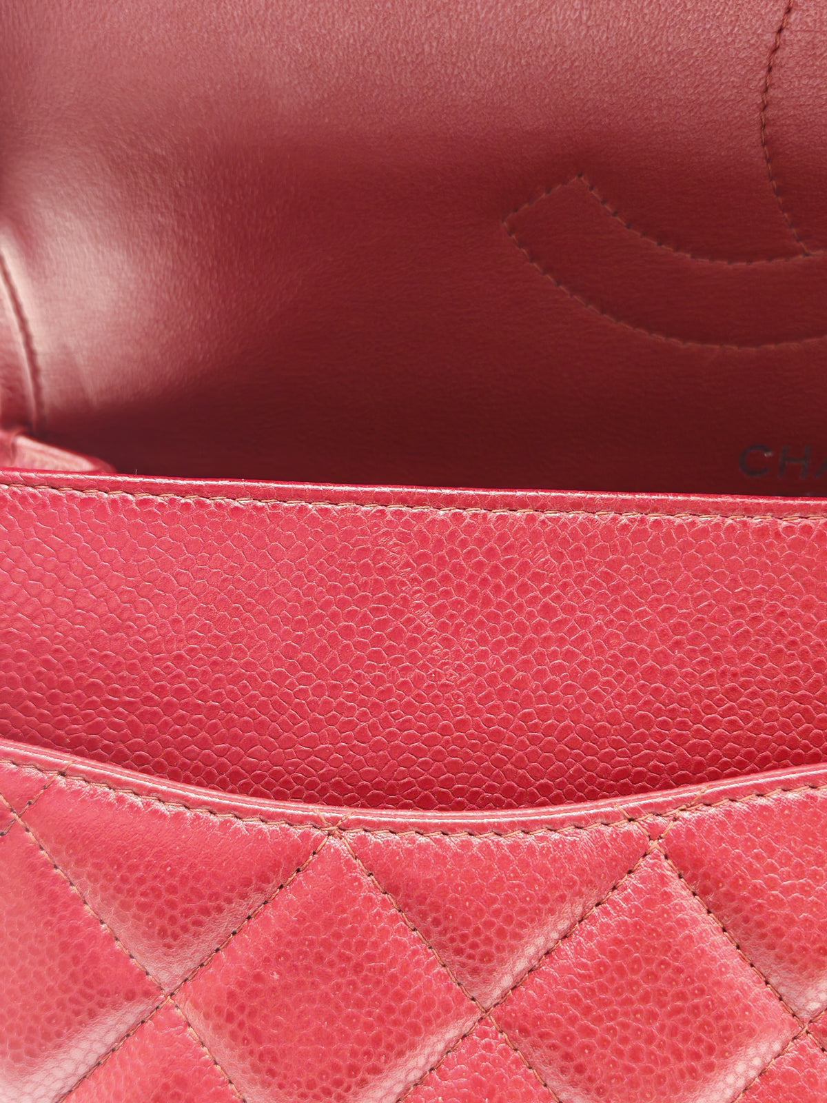 Chanel Classic Double Flap Jumbo in Red Quilted Caviar Leather and Silver Hardware Series 16