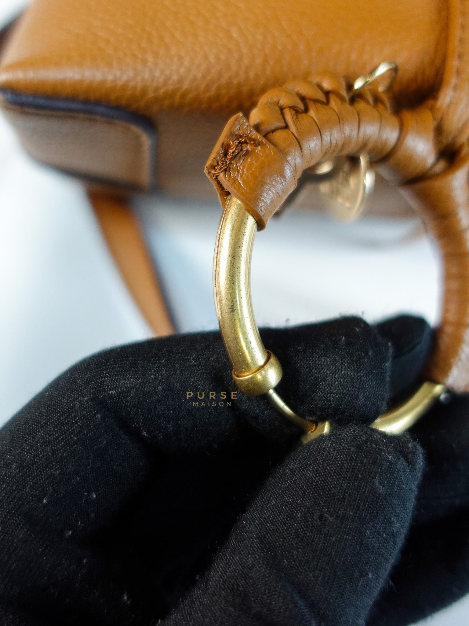 See By Chloe Joan Mini Shoulder Bag in Brown & Gold Hardware | Purse Maison Luxury Bags Shop