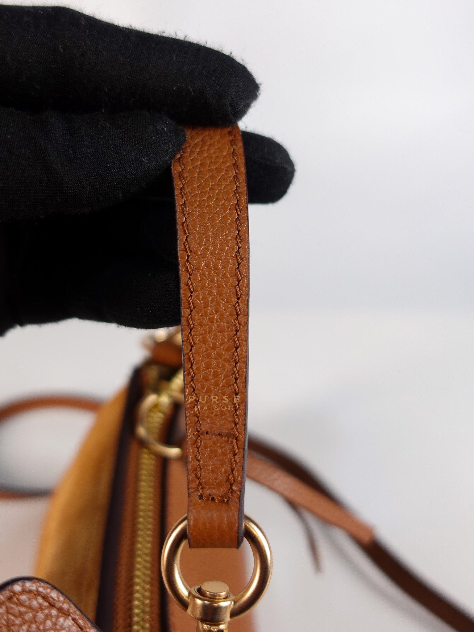 See By Chloe Joan Mini Shoulder Bag in Brown & Gold Hardware | Purse Maison Luxury Bags Shop