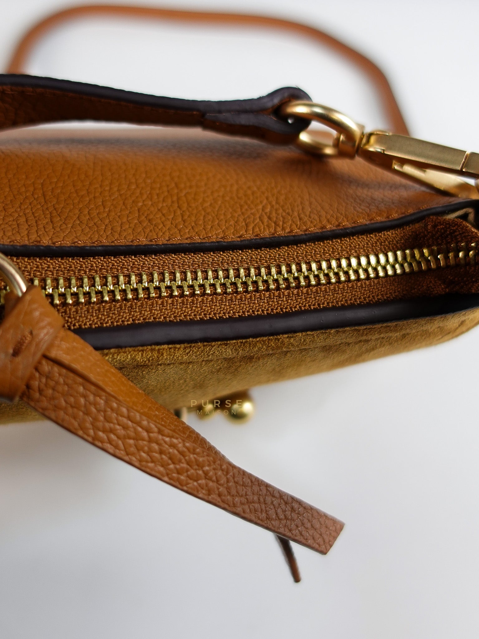 See By Chloe Joan Mini Shoulder Bag in Brown & Gold Hardware | Purse Maison Luxury Bags Shop