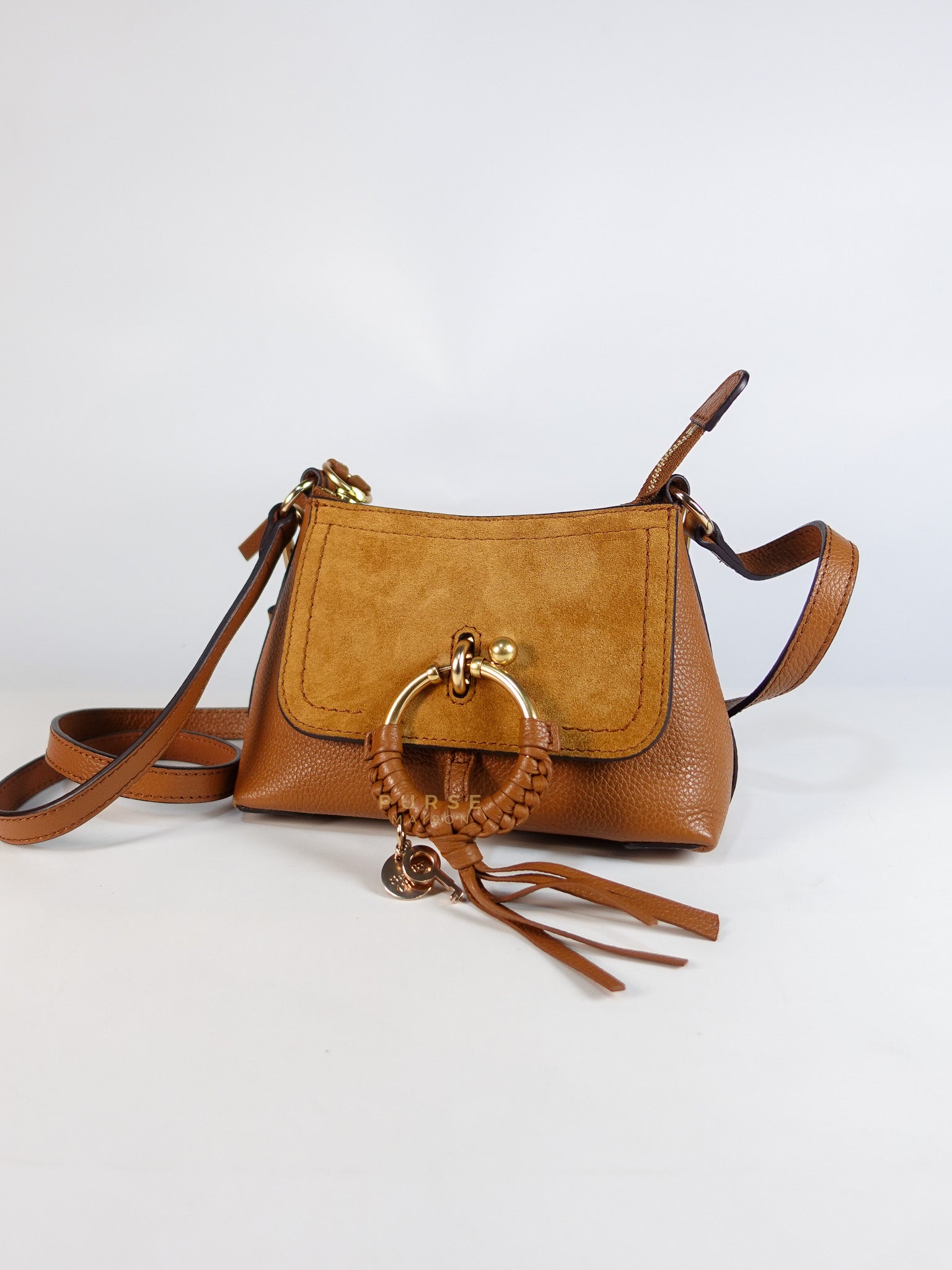 See By Chloe Joan Mini Shoulder Bag in Brown & Gold Hardware | Purse Maison Luxury Bags Shop