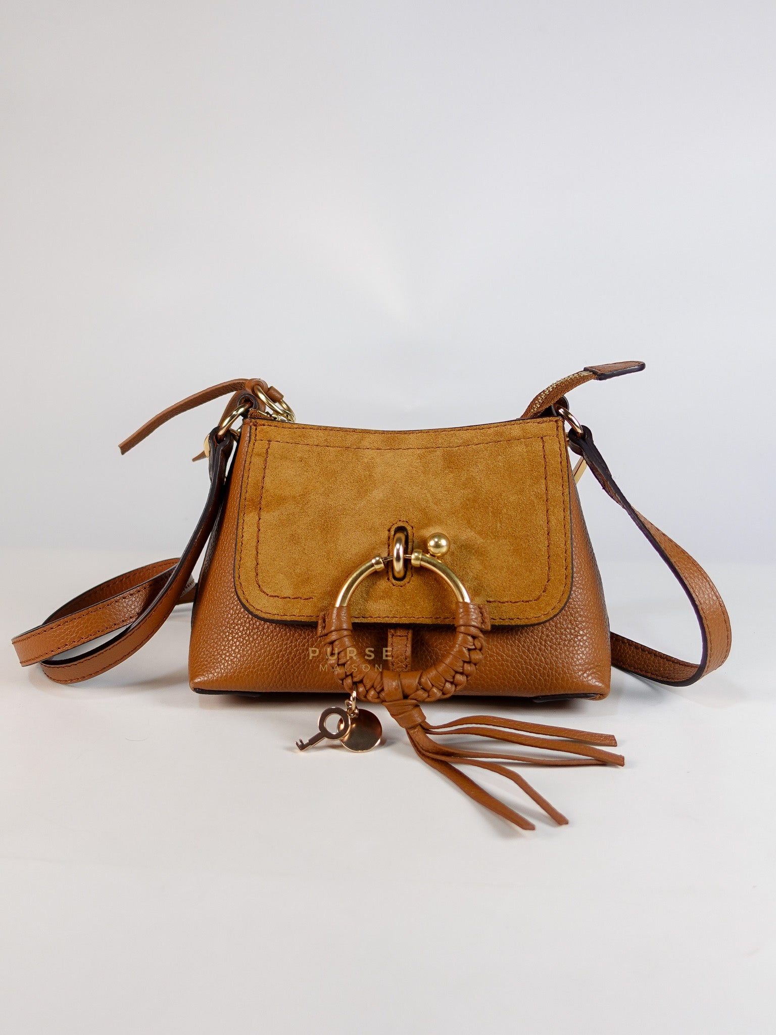 See By Chloe Joan Mini Shoulder Bag in Brown & Gold Hardware | Purse Maison Luxury Bags Shop