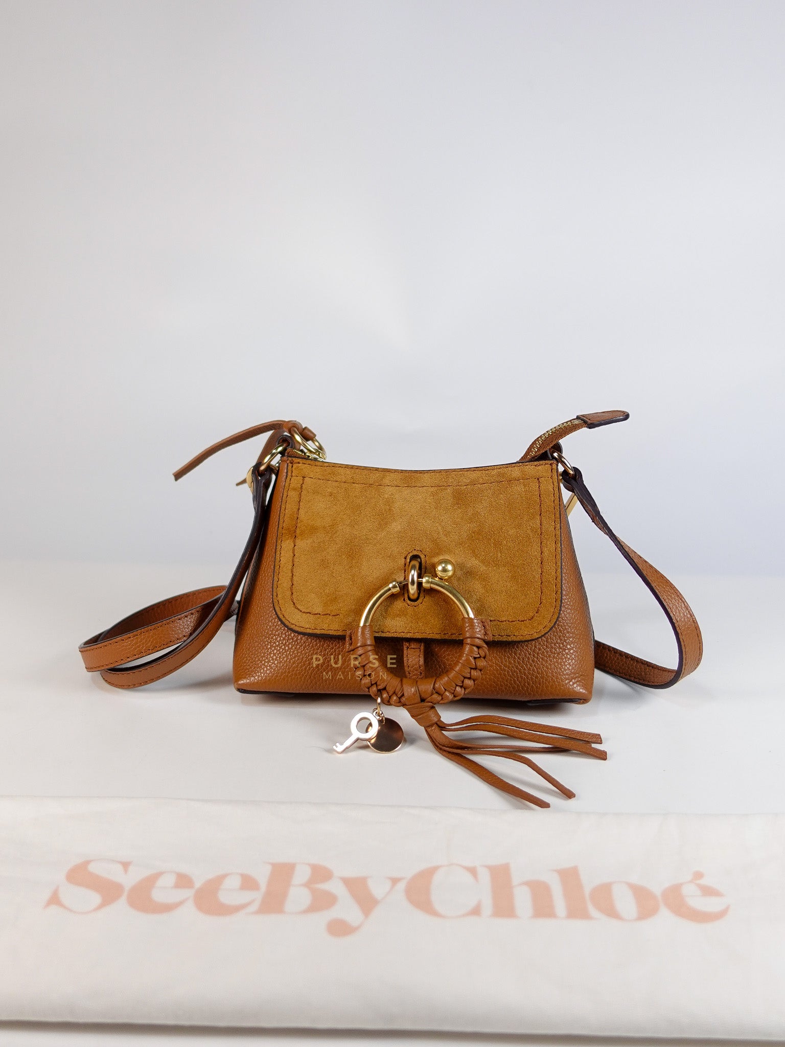See By Chloe Joan Mini Shoulder Bag in Brown & Gold Hardware | Purse Maison Luxury Bags Shop