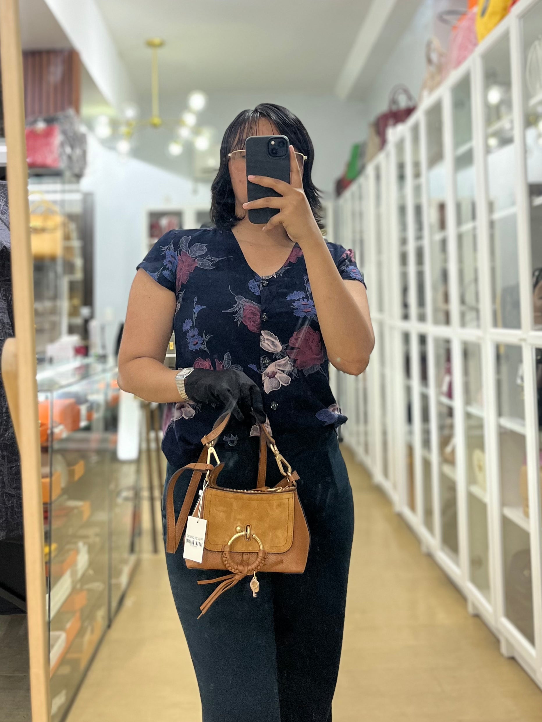 See By Chloe Joan Mini Shoulder Bag in Brown & Gold Hardware | Purse Maison Luxury Bags Shop