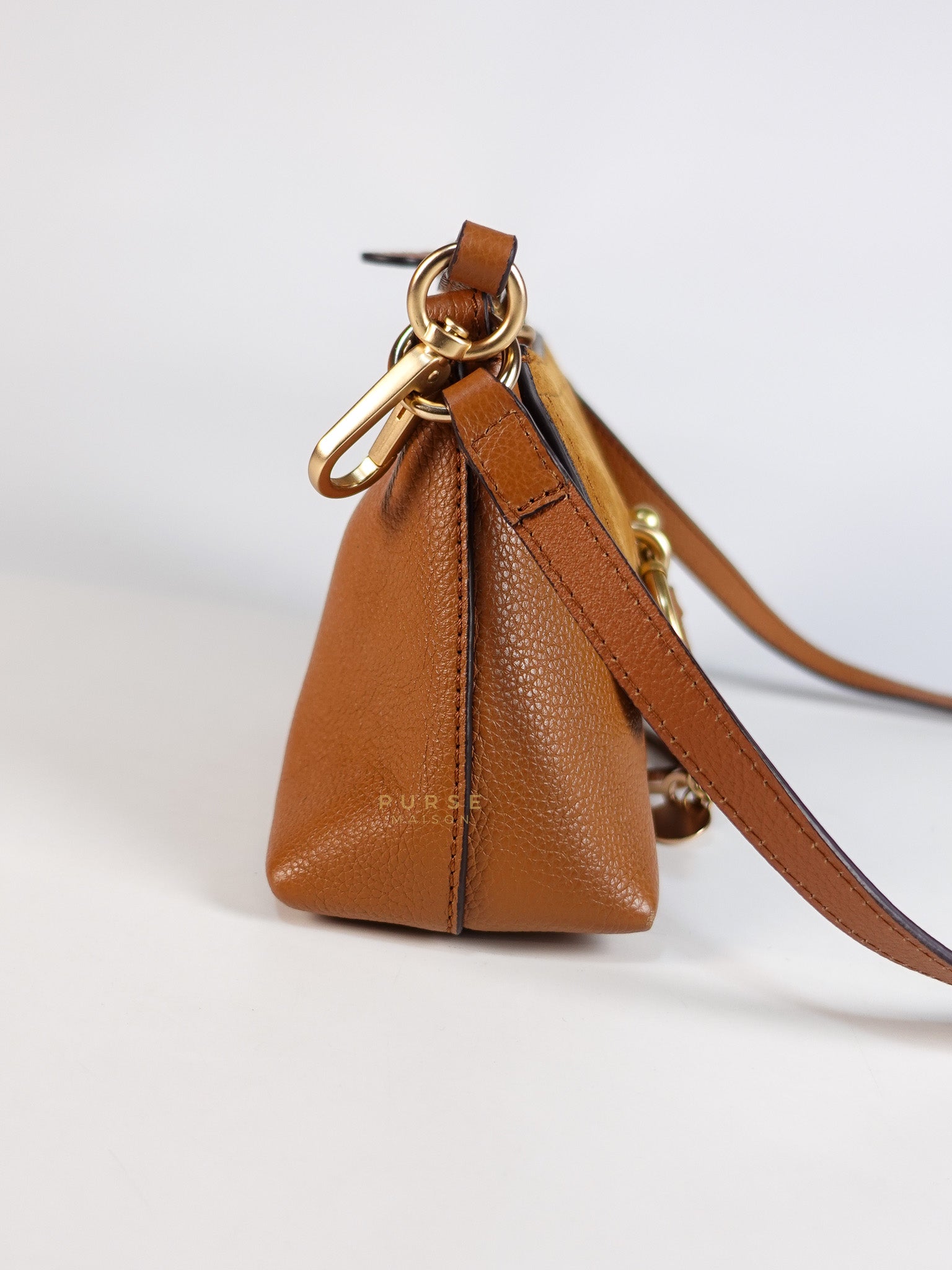 See By Chloe Joan Mini Shoulder Bag in Brown & Gold Hardware | Purse Maison Luxury Bags Shop