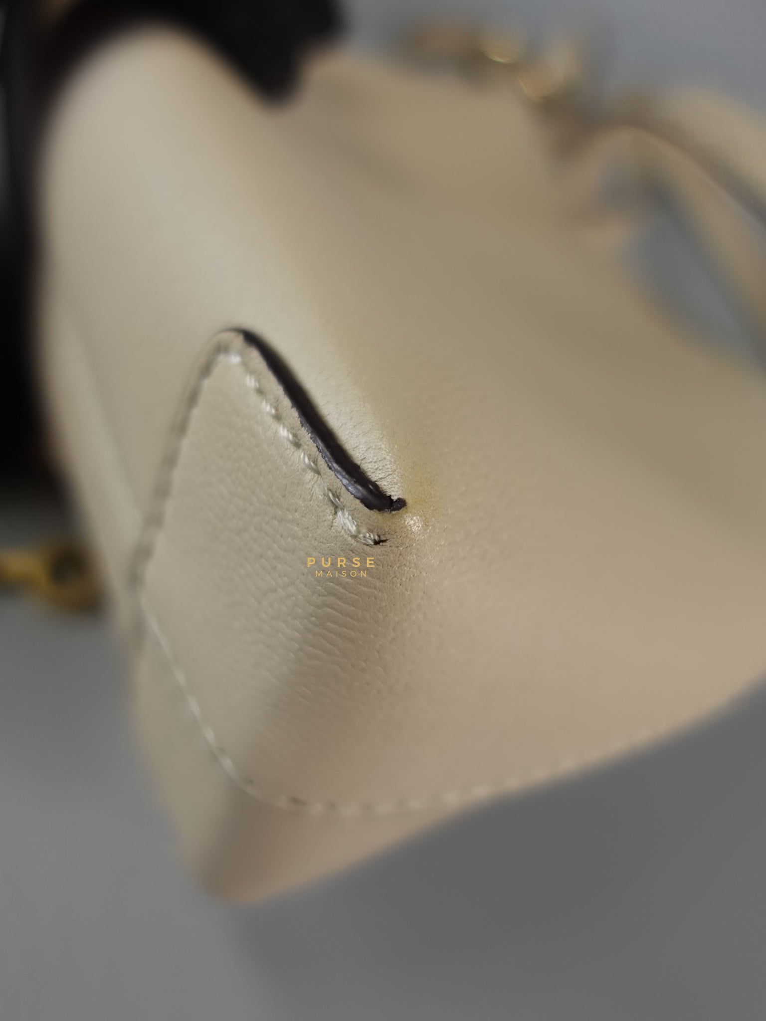 See Mini Beige Leather Shoulder Bag | Purse Maison Luxury Bags Shop