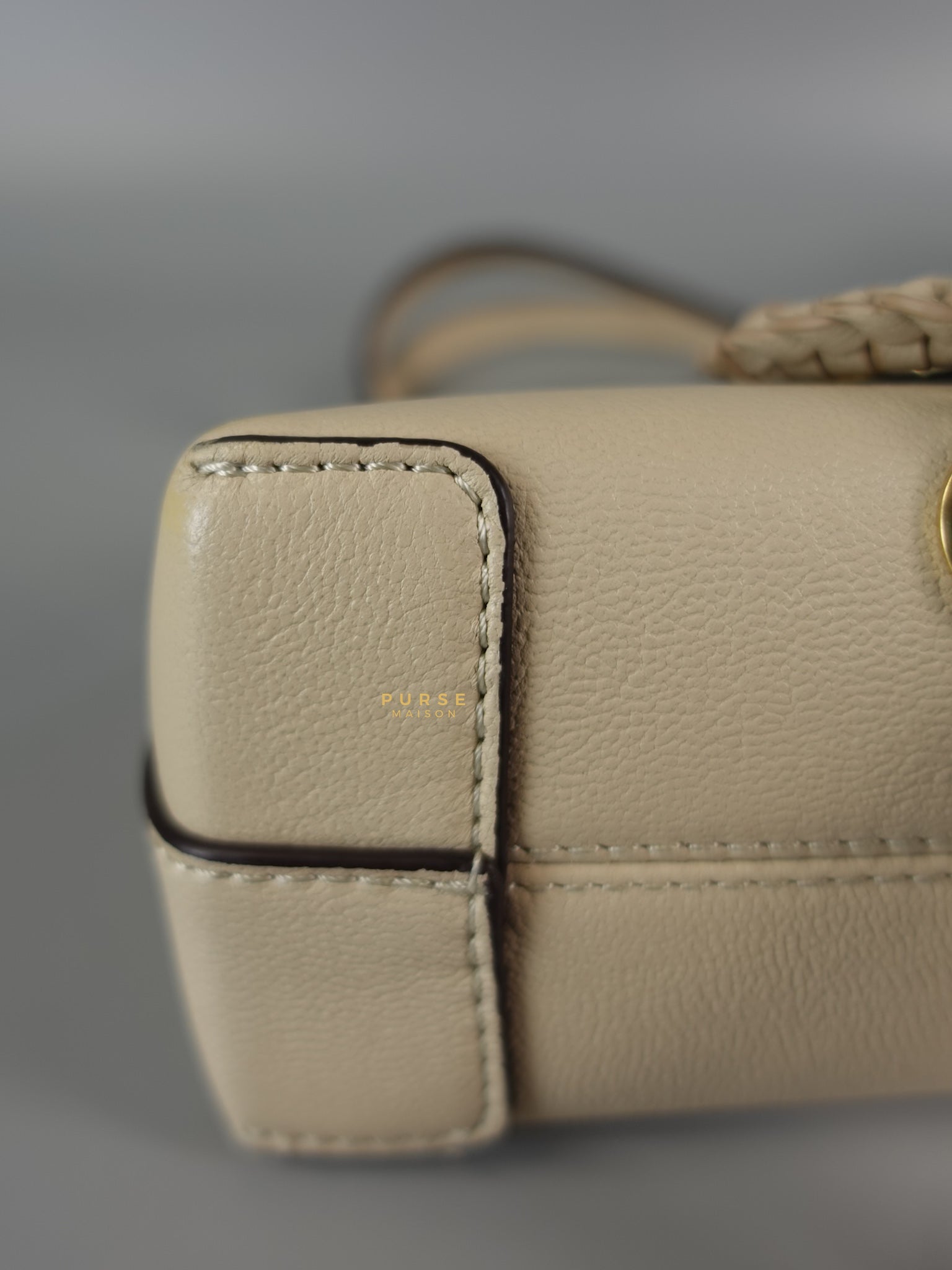 See Mini Beige Leather Shoulder Bag | Purse Maison Luxury Bags Shop