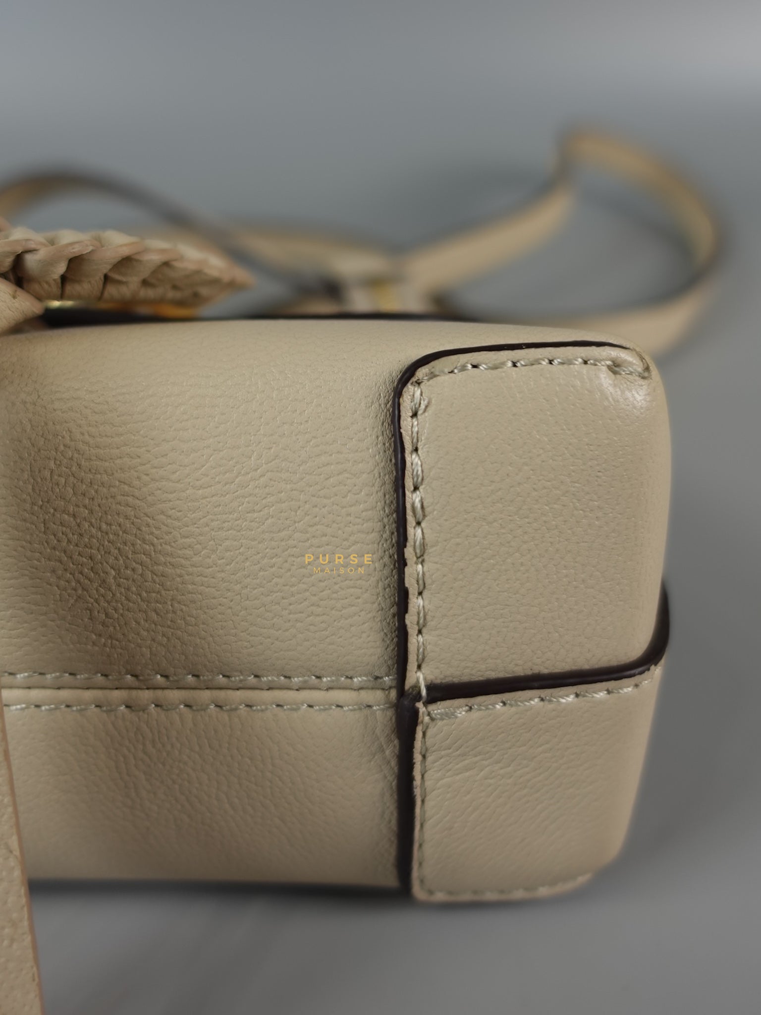 See Mini Beige Leather Shoulder Bag | Purse Maison Luxury Bags Shop