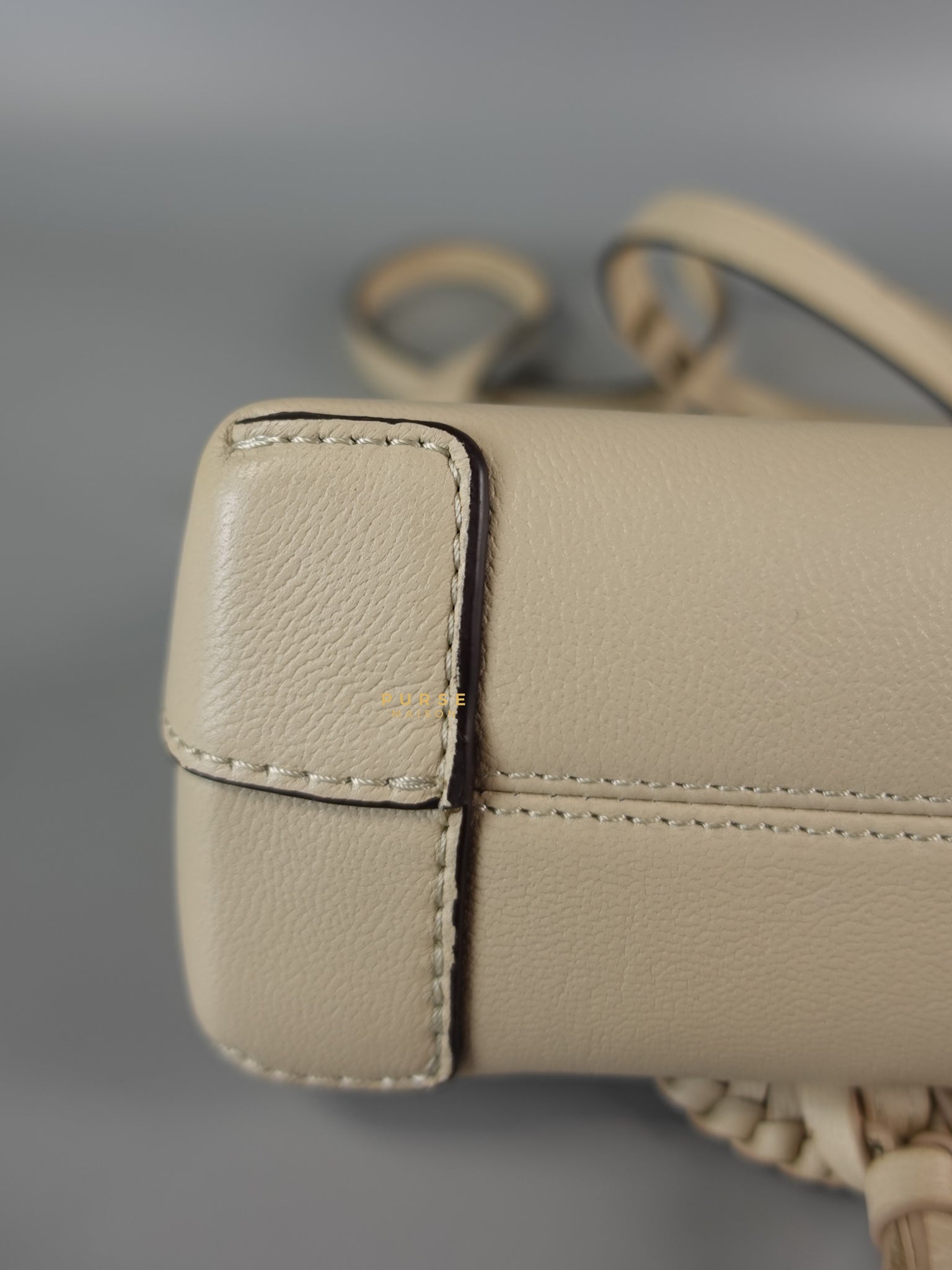 See Mini Beige Leather Shoulder Bag | Purse Maison Luxury Bags Shop