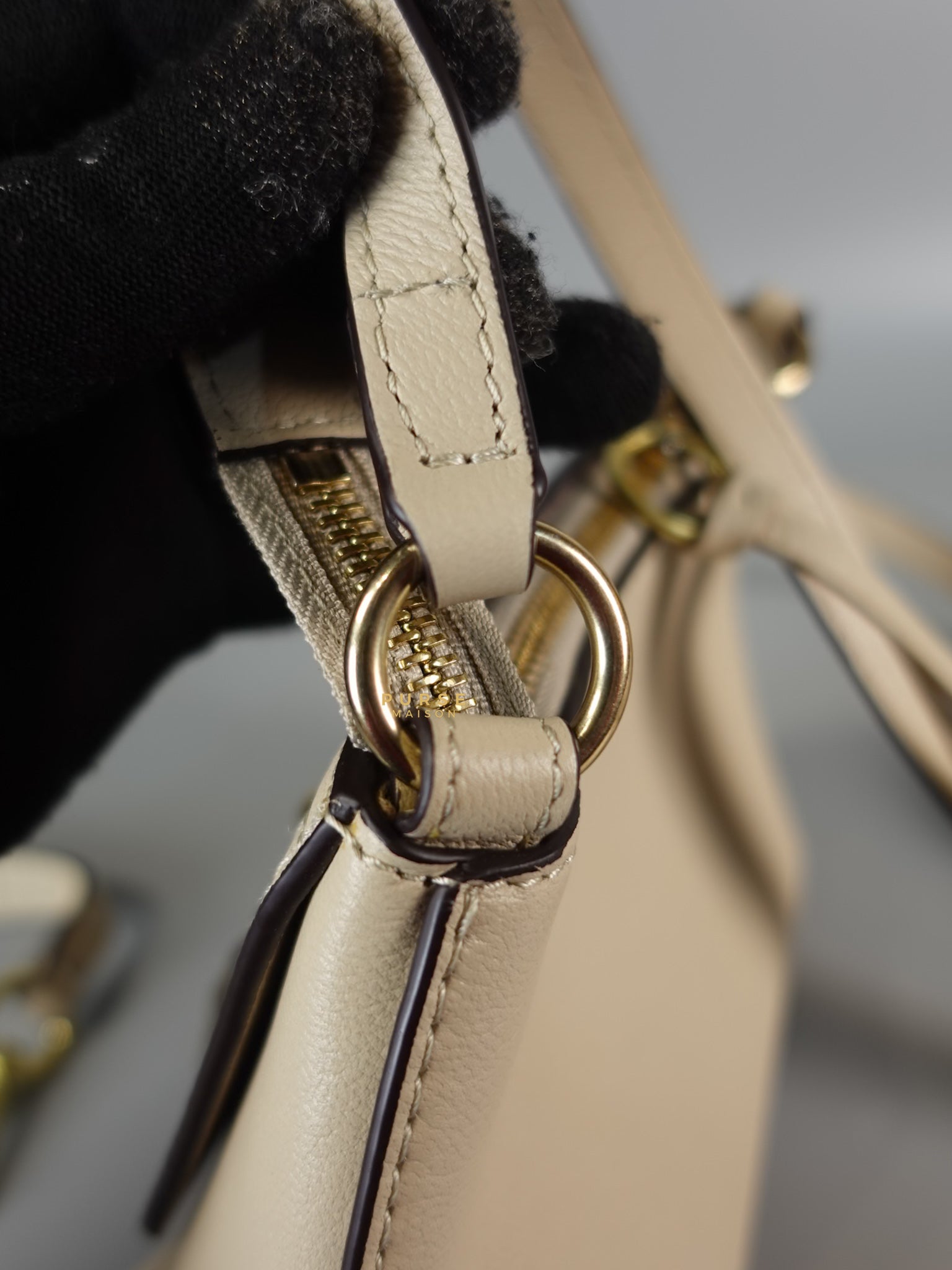 See Mini Beige Leather Shoulder Bag | Purse Maison Luxury Bags Shop