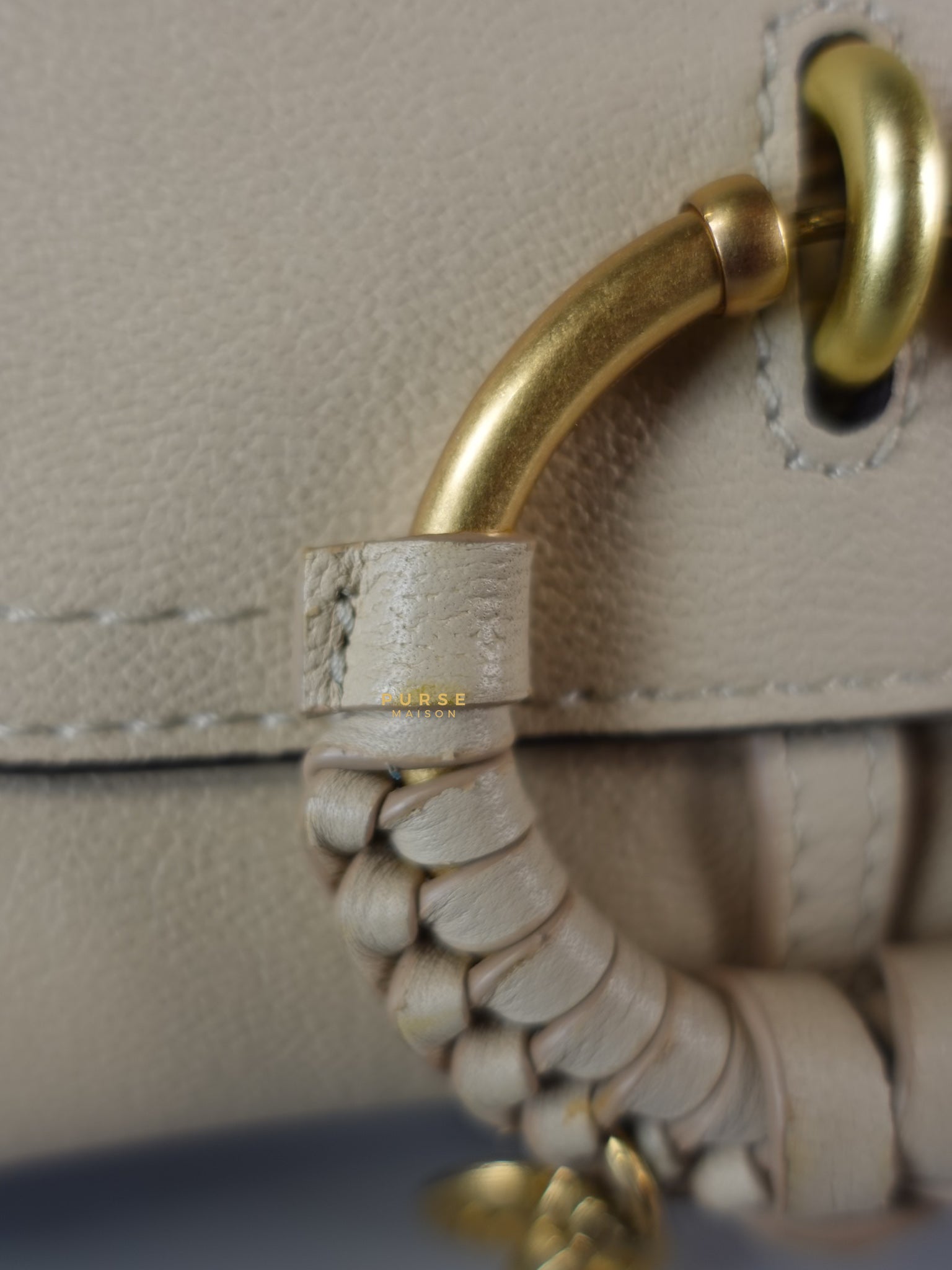 See Mini Beige Leather Shoulder Bag | Purse Maison Luxury Bags Shop