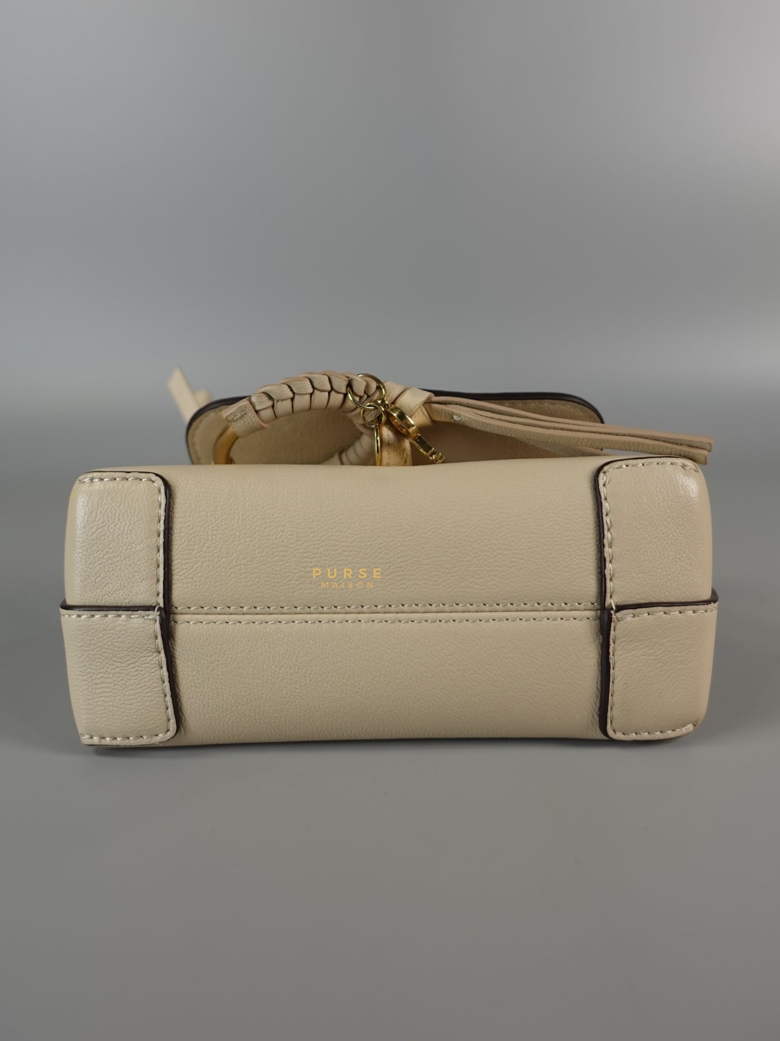 See Mini Beige Leather Shoulder Bag | Purse Maison Luxury Bags Shop