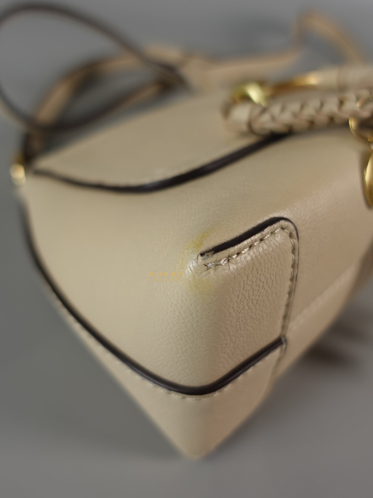 See Mini Beige Leather Shoulder Bag | Purse Maison Luxury Bags Shop