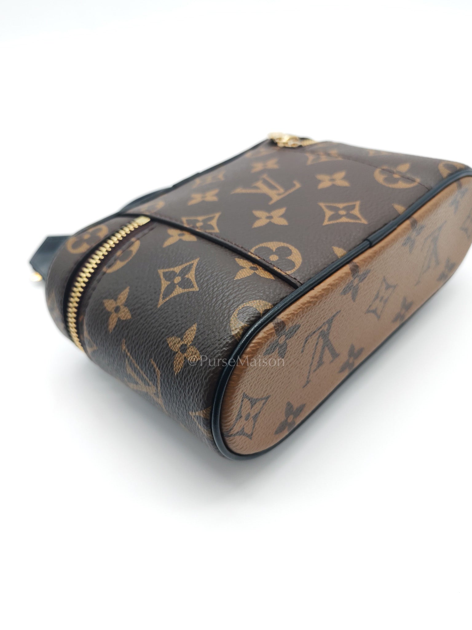 Long Vanity Chain Pouch in Reverse Monogram Canvas Shoulder Bag (Microchip)